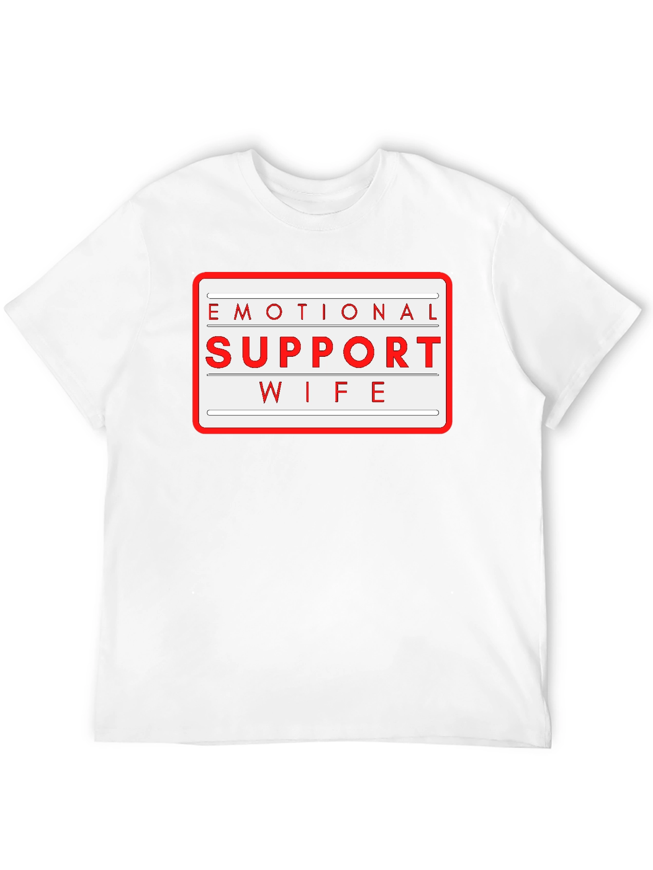 Black Emotional Support Wife T-Shirt - Novelty Graphic Tee view 12