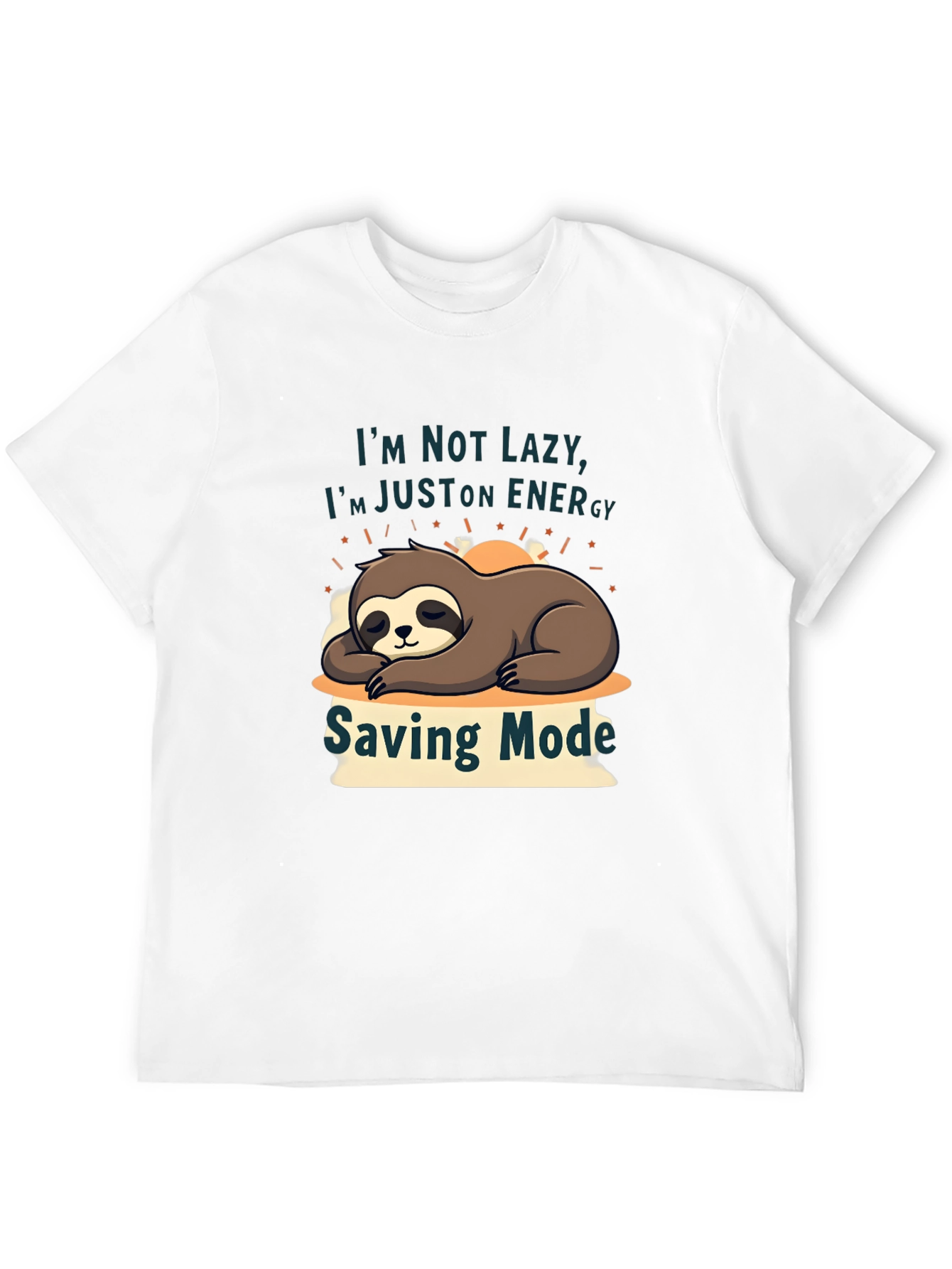 Black Sloth Energy Saving Mode T-Shirt - Funny Graphic Tee view 12