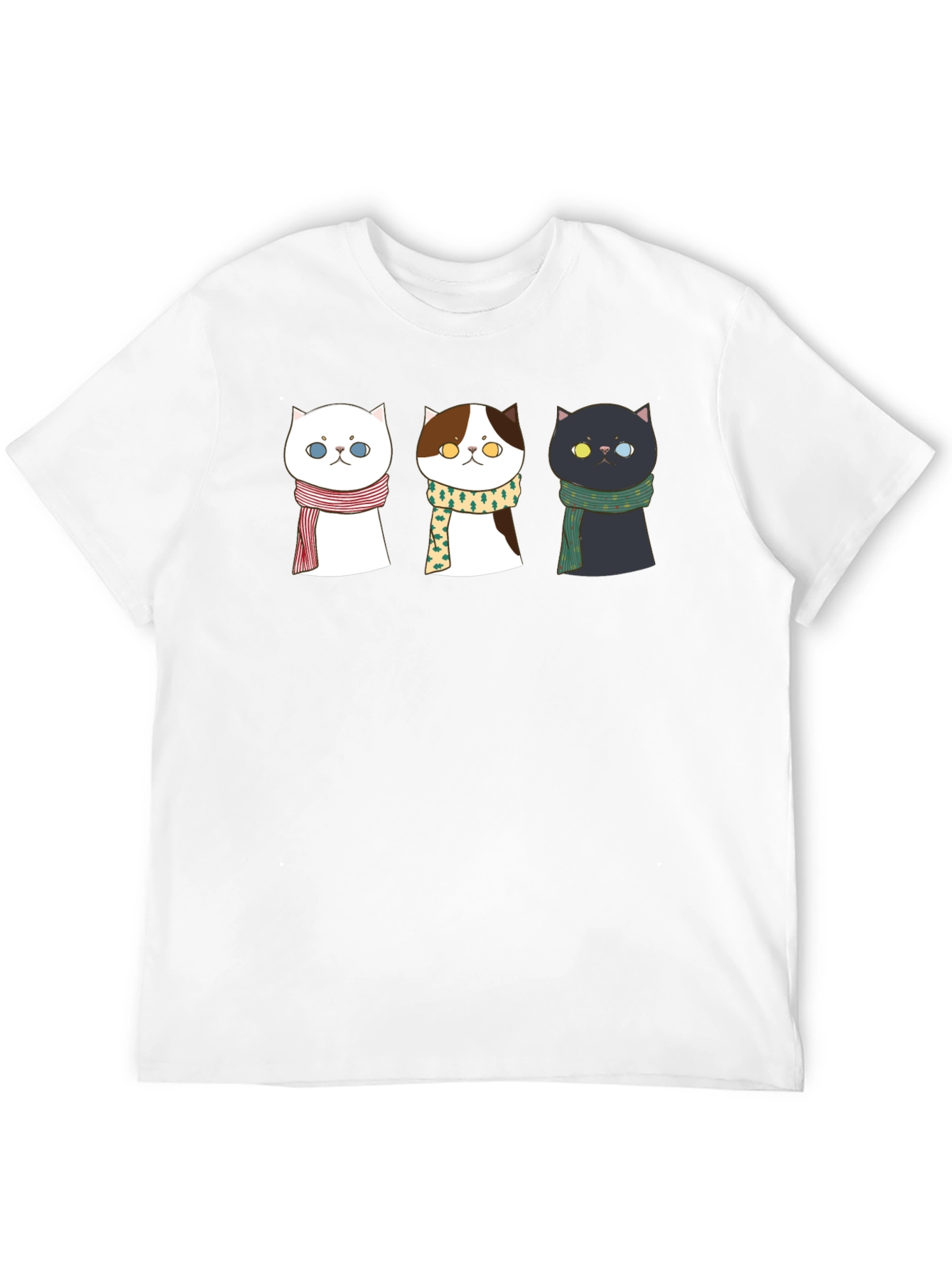 Black Cute Cat T-Shirt with Scarves view 12