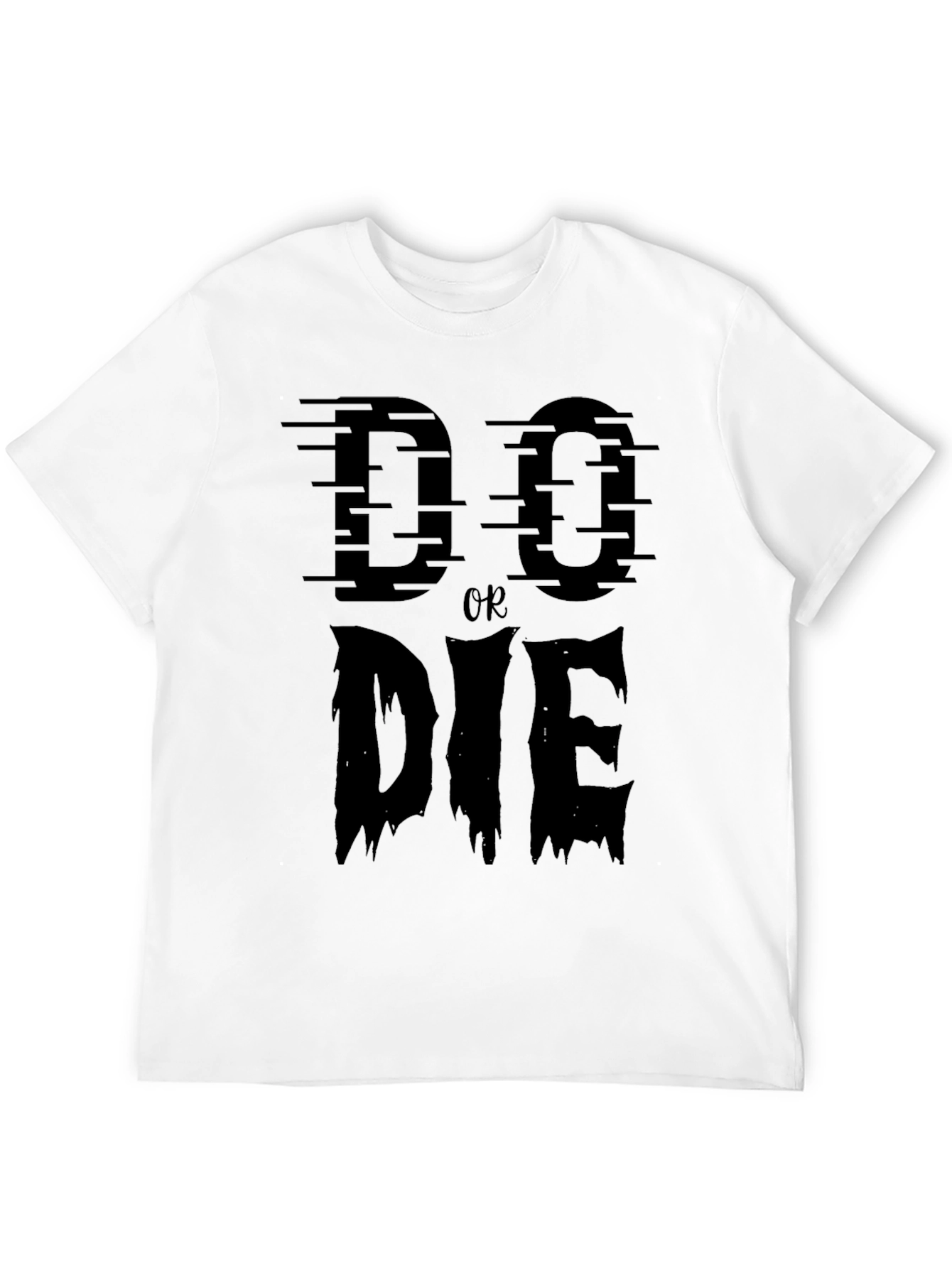 Black Do or Die Graphic Print Crew Neck T-Shirt view 12