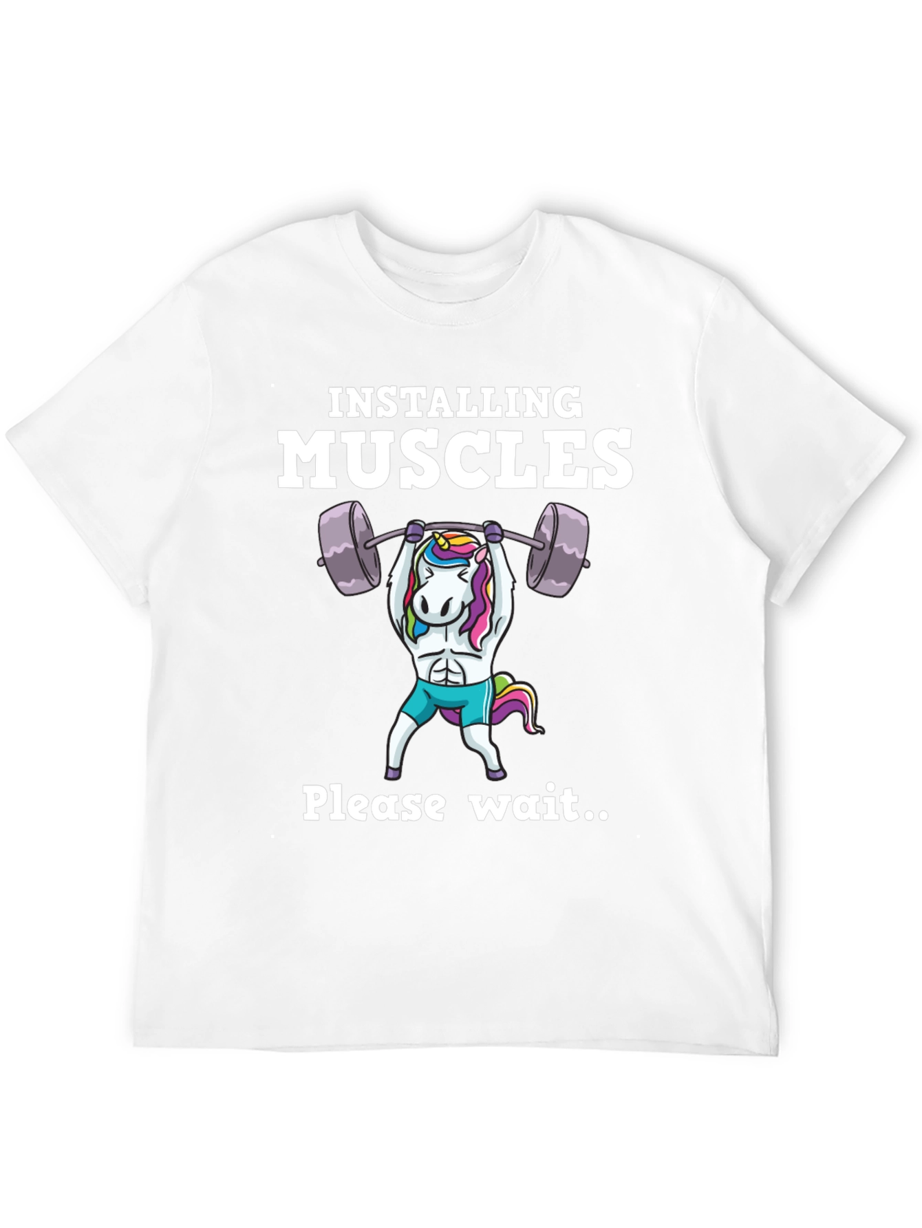 Black Funny Unicorn Muscle Building T-Shirt Gym Workout view 12