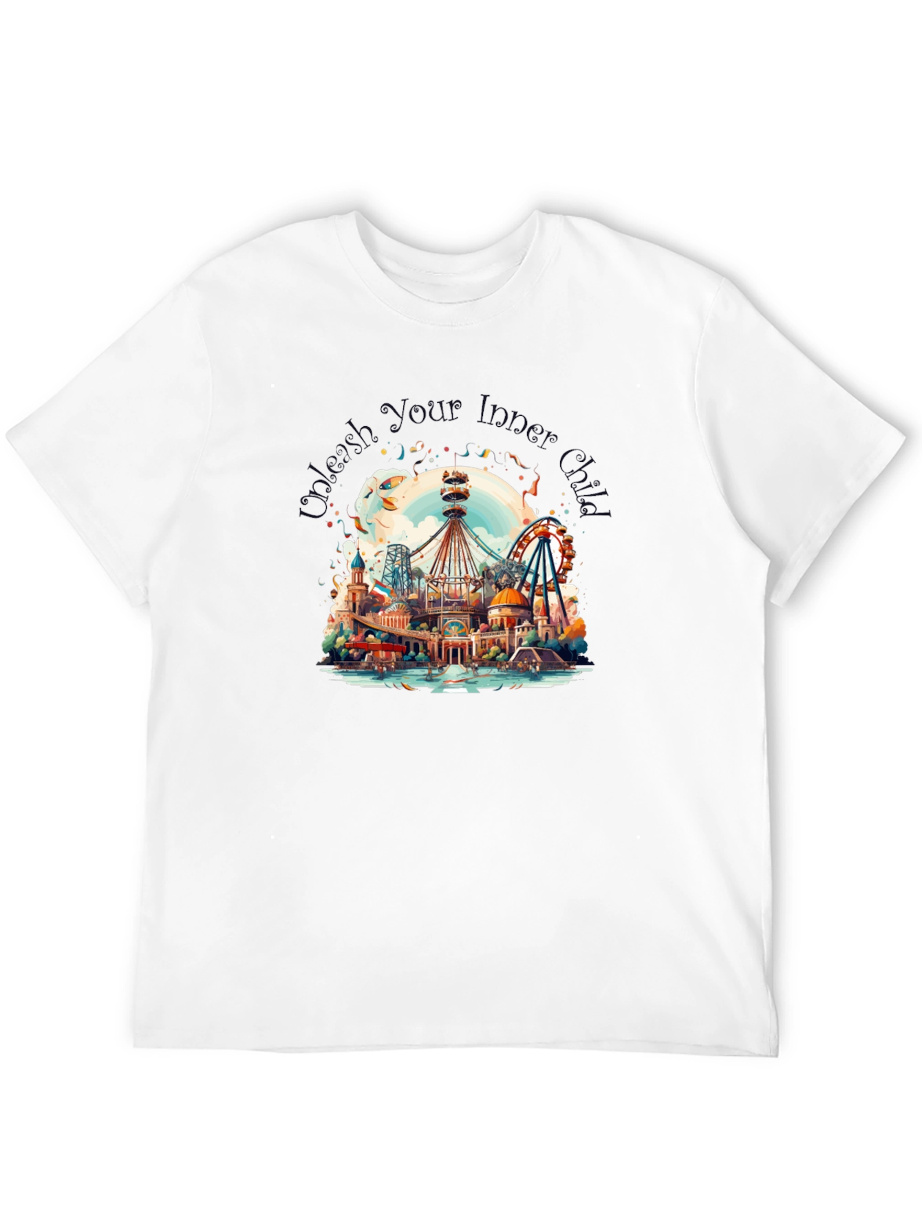 Black Whimsical Amusement Park Graphic Tee view 12