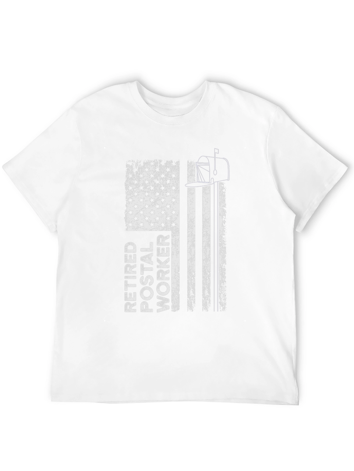 Black Retired Postal Worker Flag Graphic T-Shirt view 12