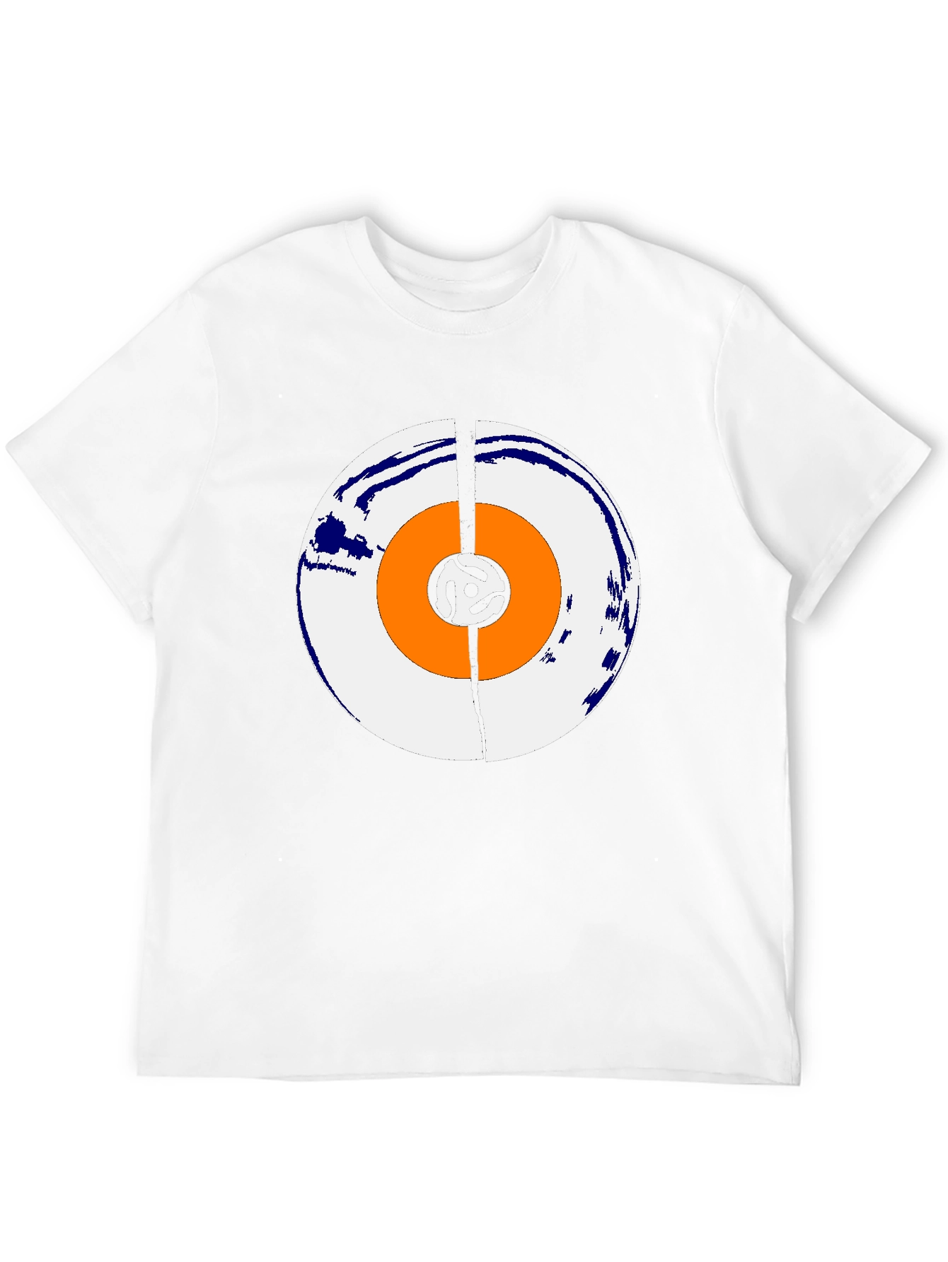 Black Retro Vinyl Record Graphic Tee - Black Cotton T-Shirt view 12