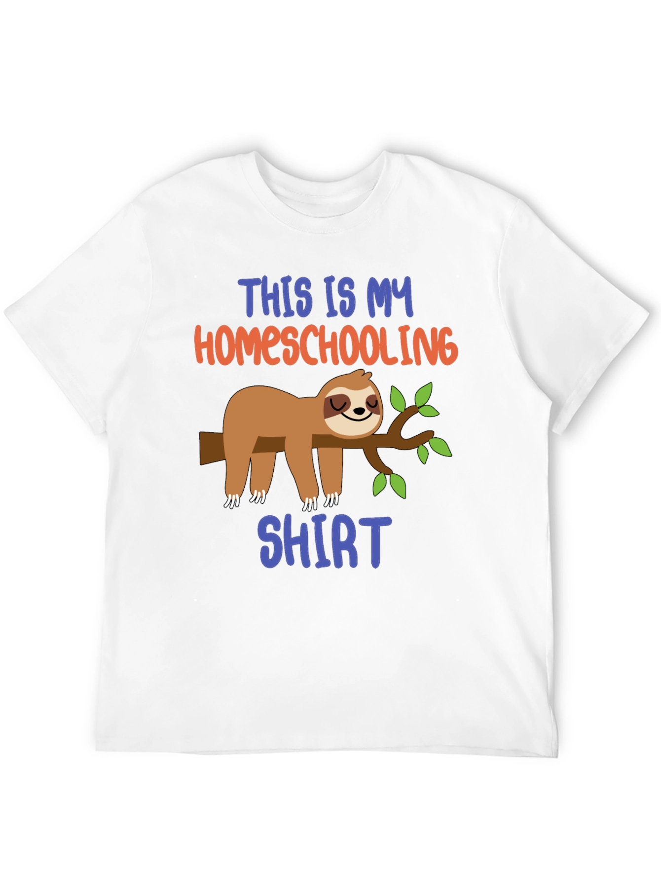 Black Homeschooling Sloth T-Shirt, Funny Tee view 12