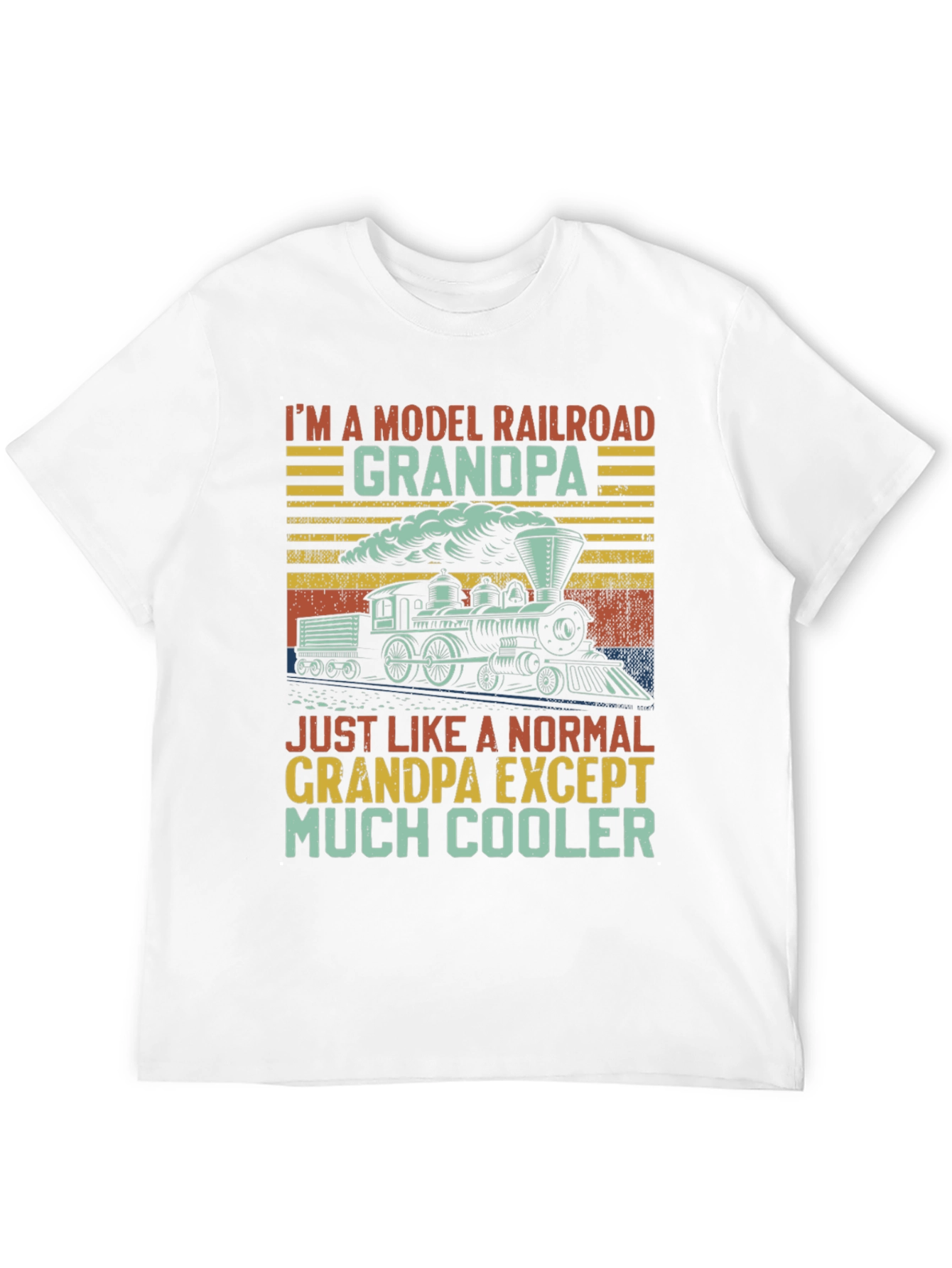 Black Model Railroad Grandpa T-Shirt - Much Cooler view 12
