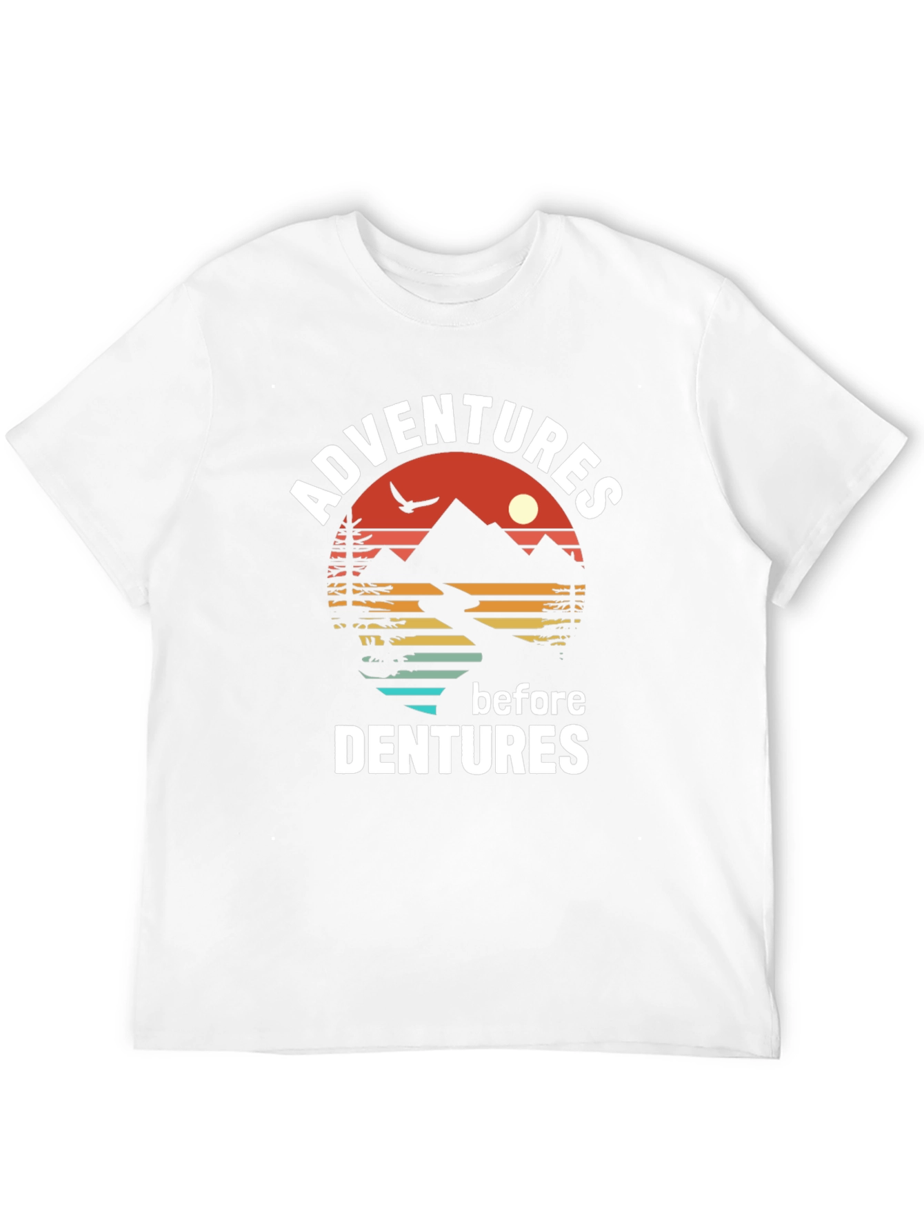 Black Adventure Before Dentures Graphic Tee - Black Cotton T-Shirt view 12