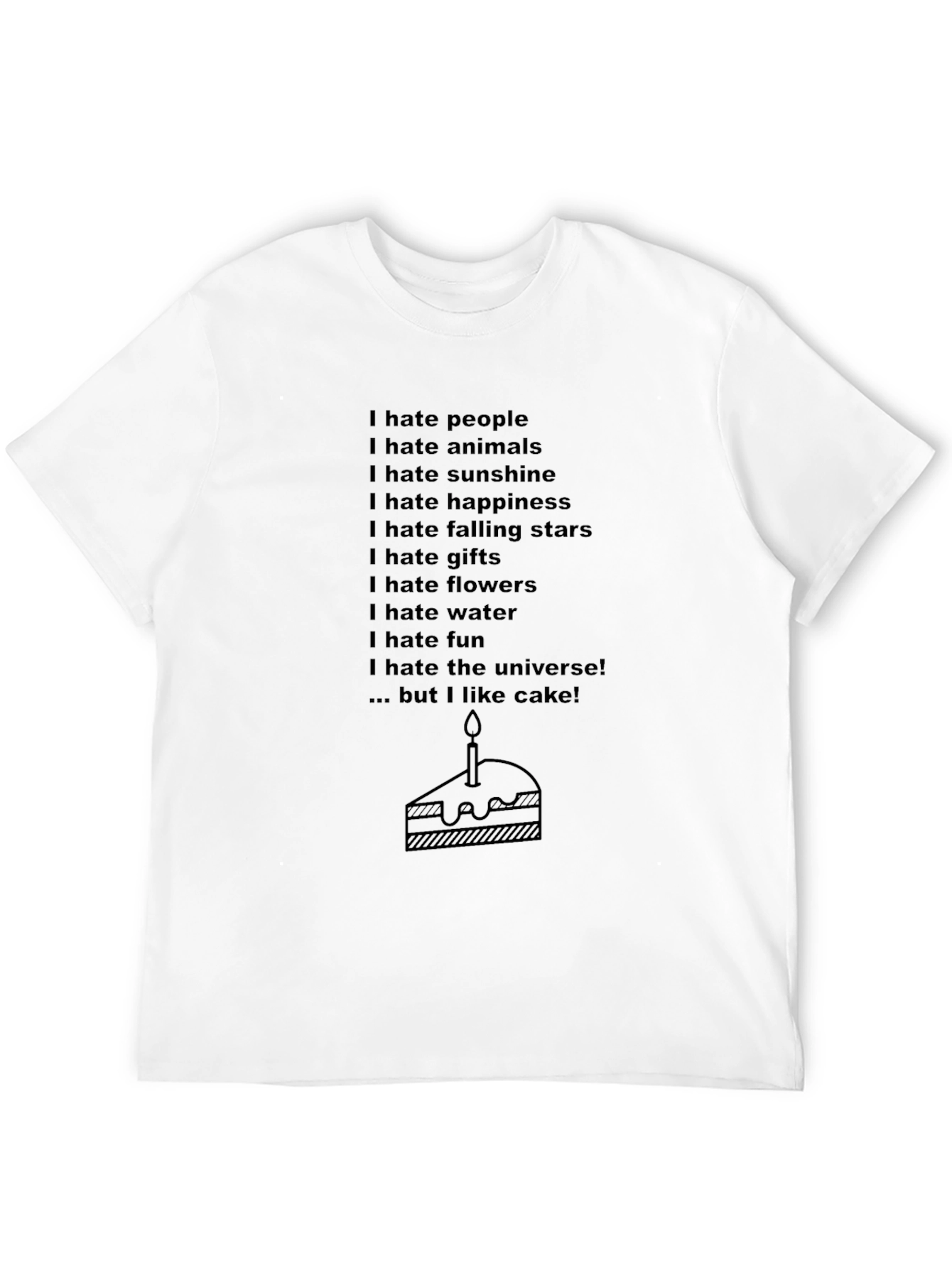 Black Humorous "I Hate Everything" Cake Lover T-Shirt view 12