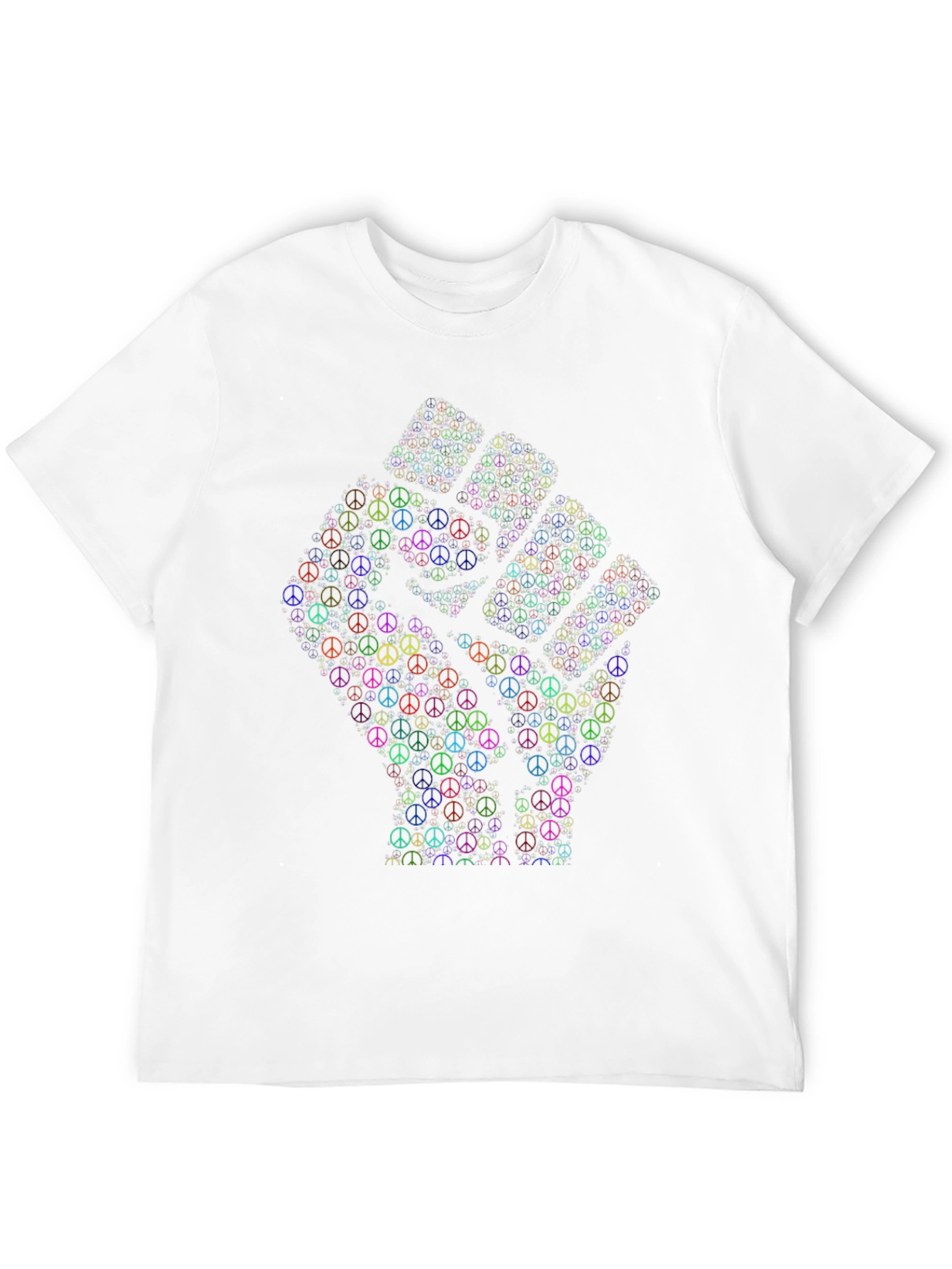 Black Peace Sign Fist Graphic T-Shirt view 12