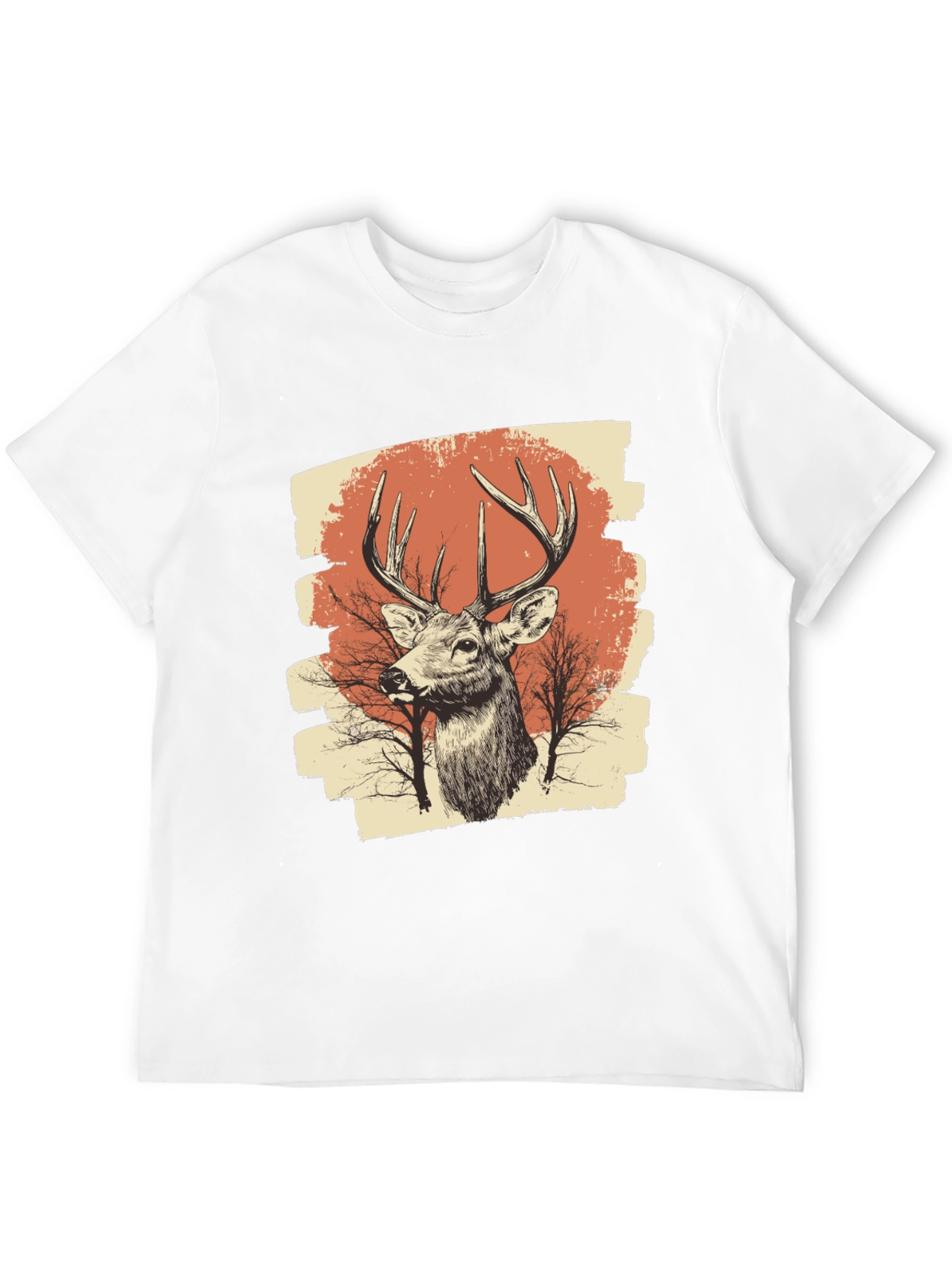 Black Deer Graphic Print Black T-Shirt view 12