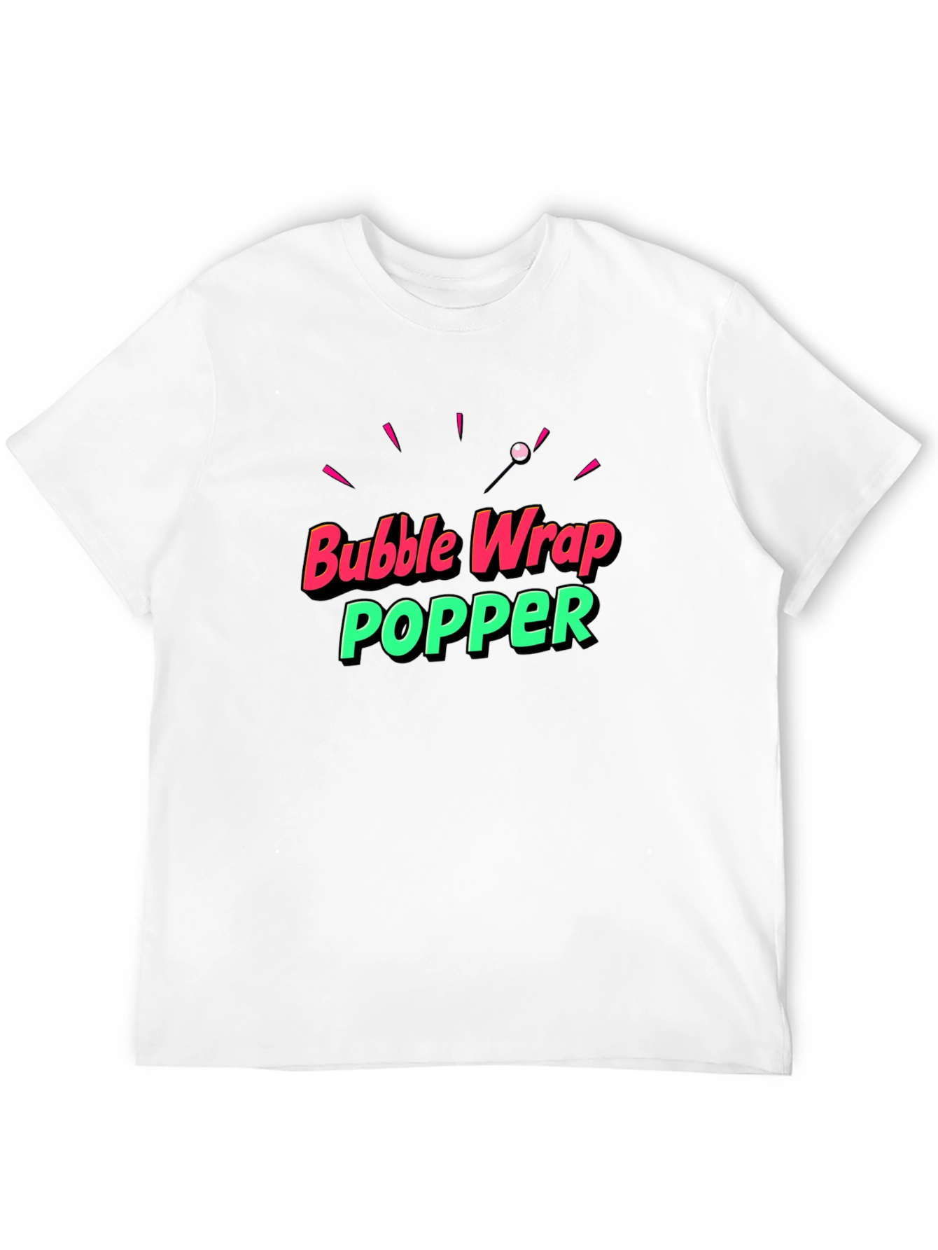 Black Bubble Wrap Popper Graphic T-Shirt view 12
