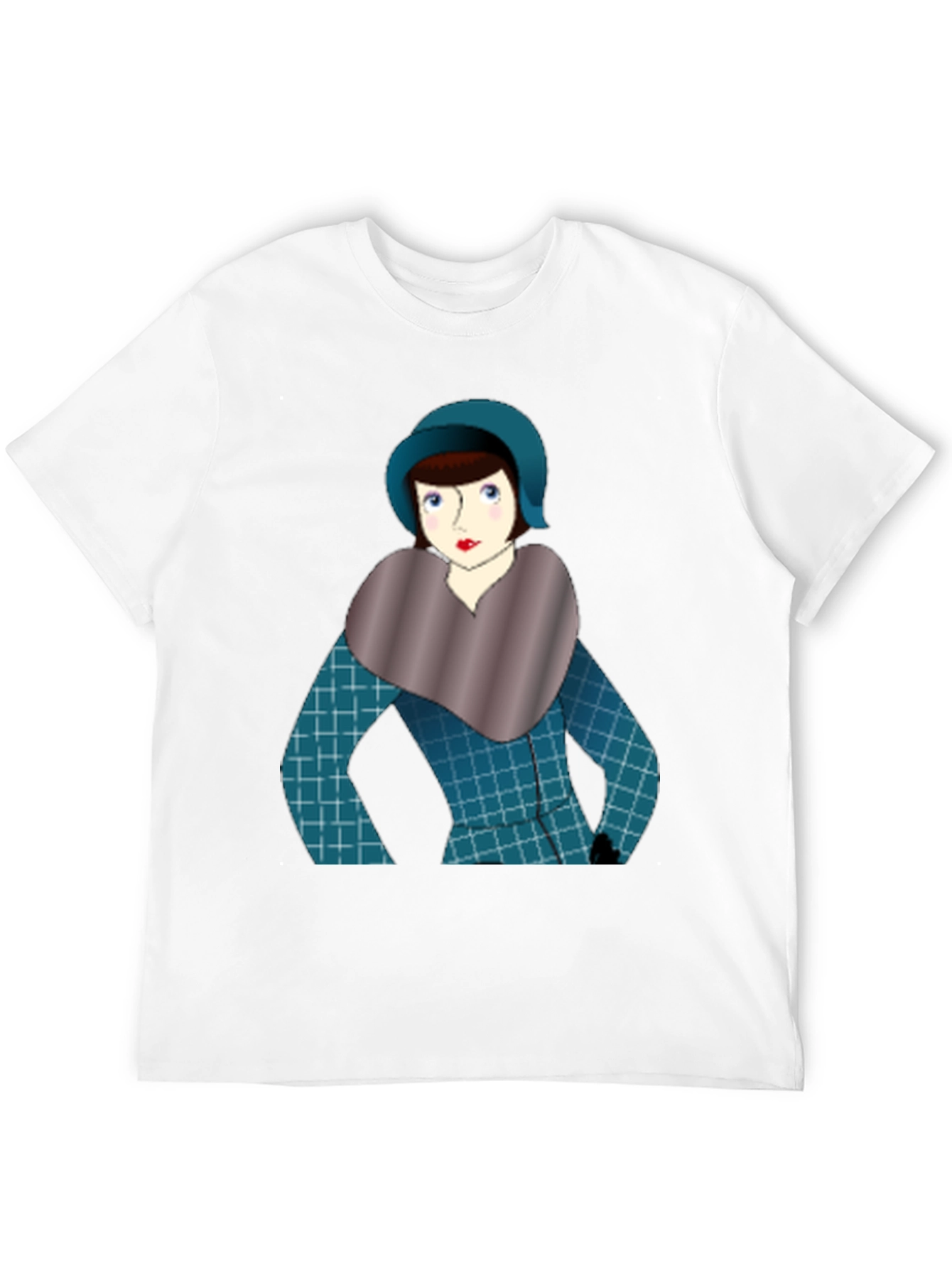 Black Vintage Lady Graphic Tee - Retro Style view 12