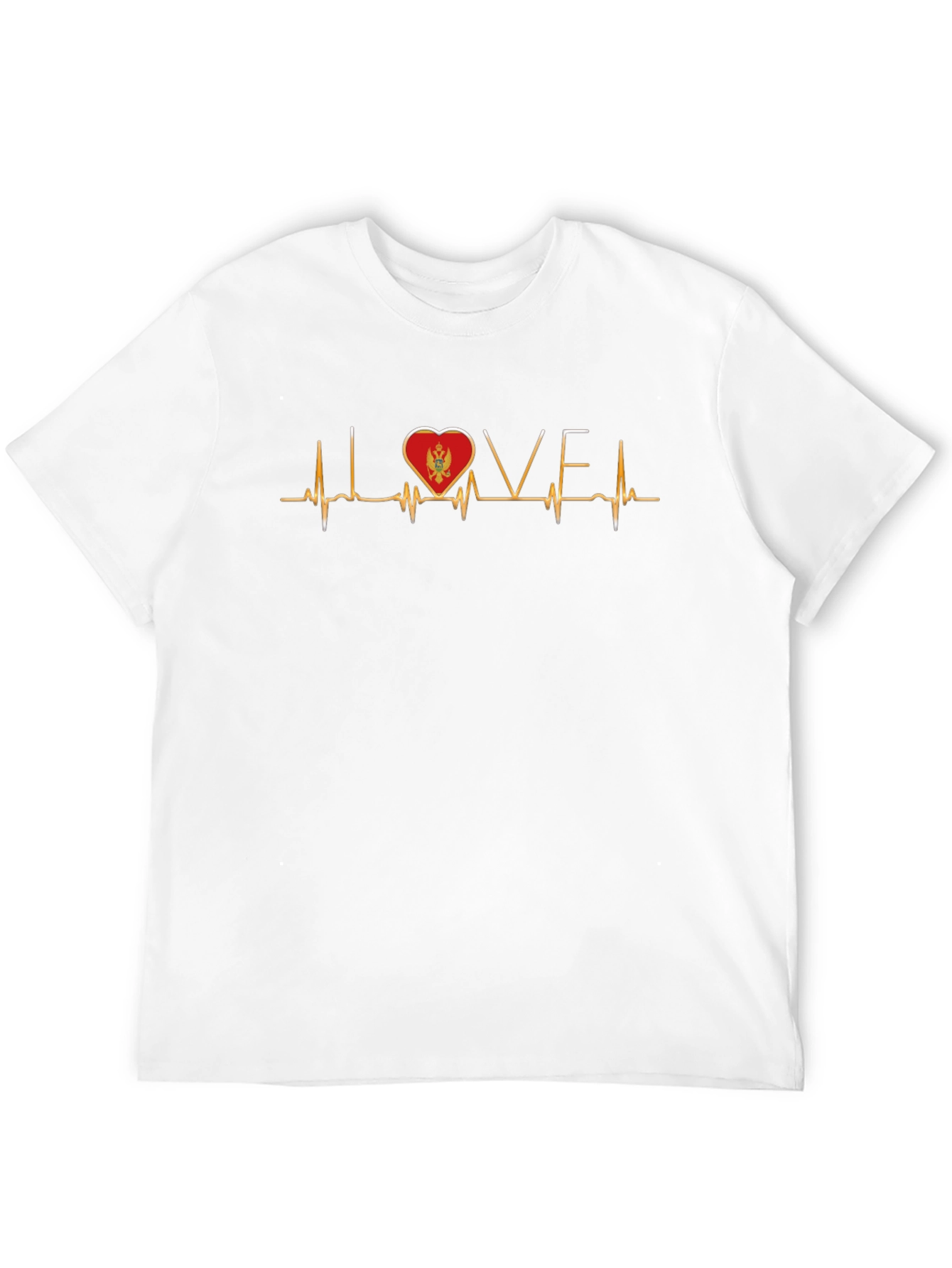 Black I Love Montenegro Heartbeat T-Shirt view 12