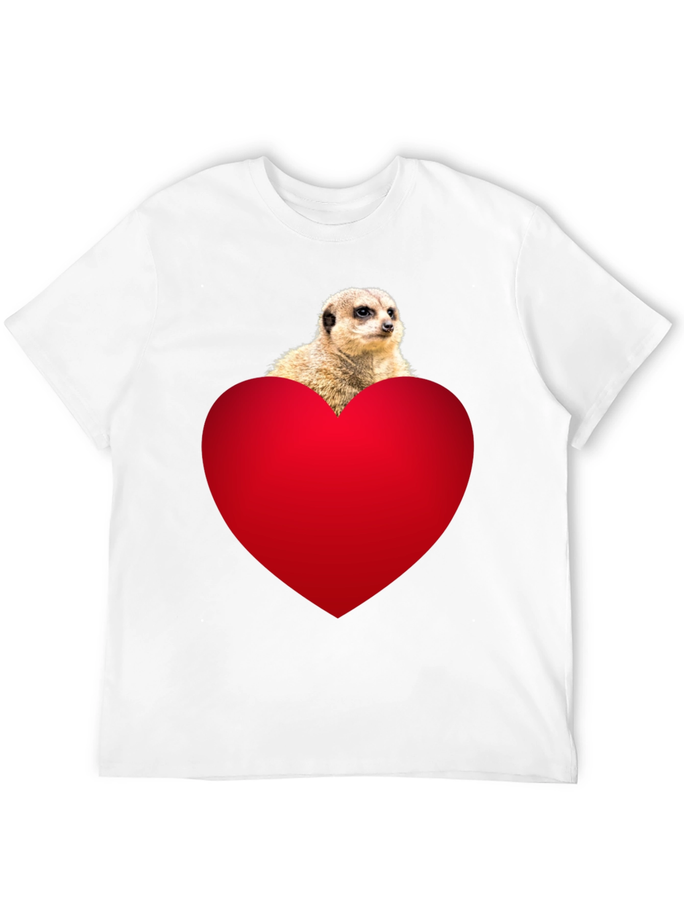 Black Meerkat Heart T-Shirt - Cute Animal Tee view 12