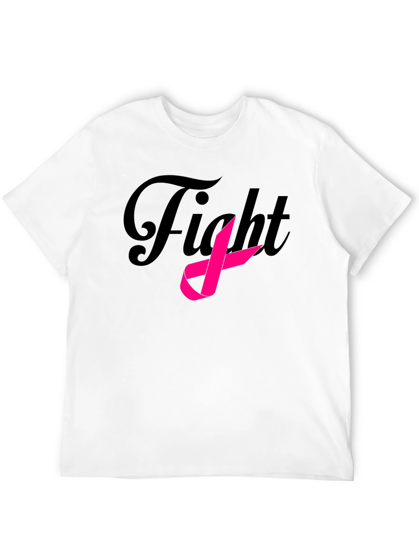 Black Fight Breast Cancer Ribbon Black T-Shirt view 12