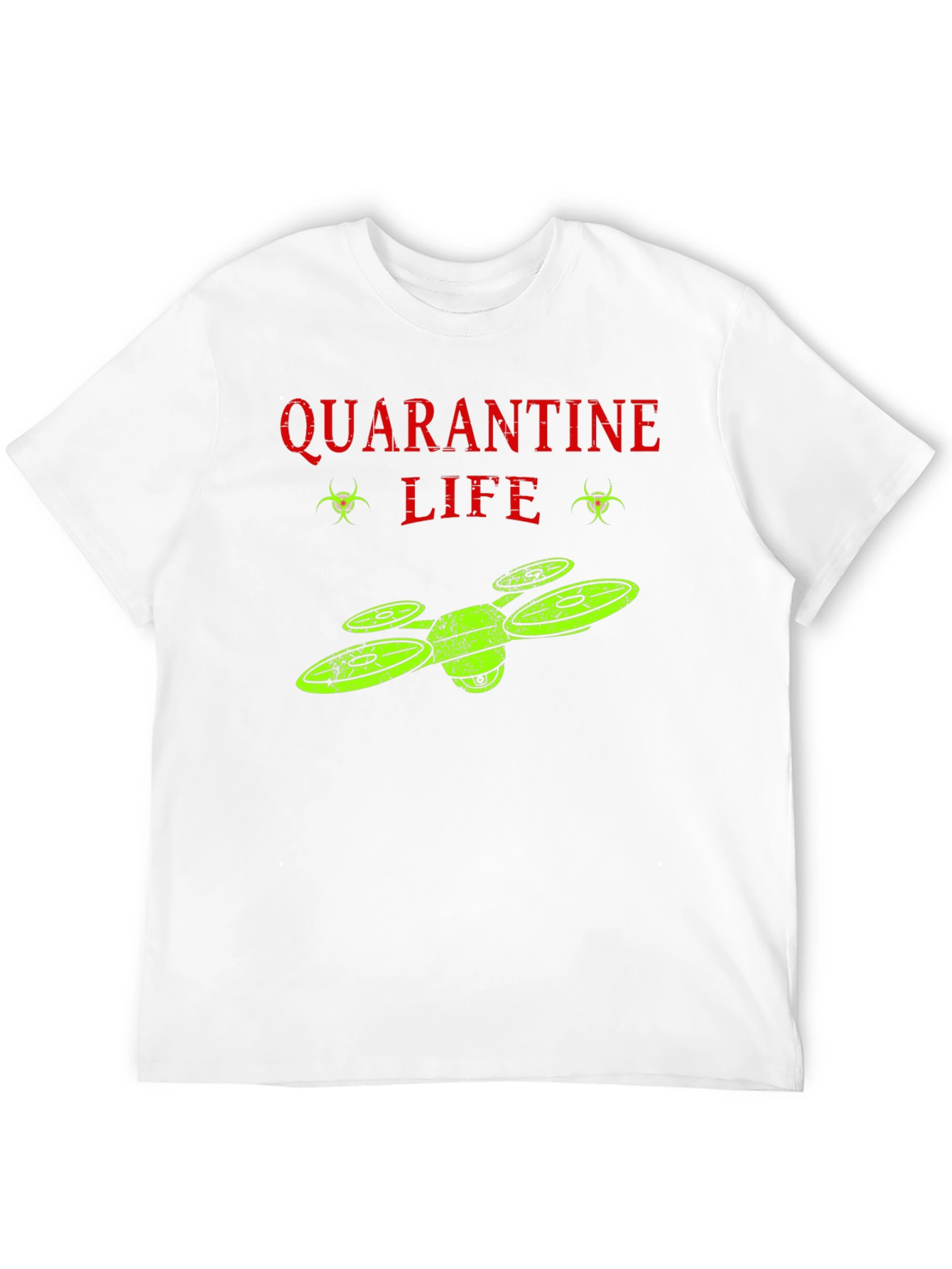 Black Quarantine Life Drone T-Shirt - Funny Novelty Tee view 12