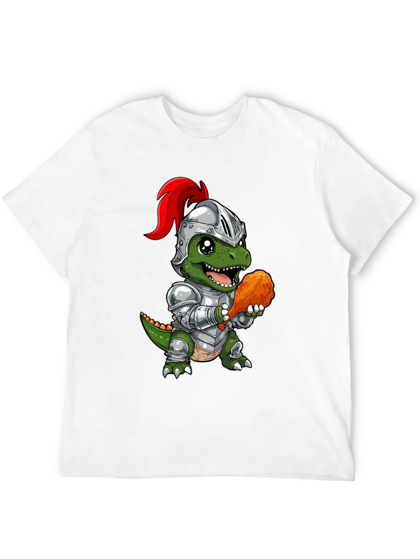 Black Dino Knight T-Shirt - Chicken Leg Champion view 12
