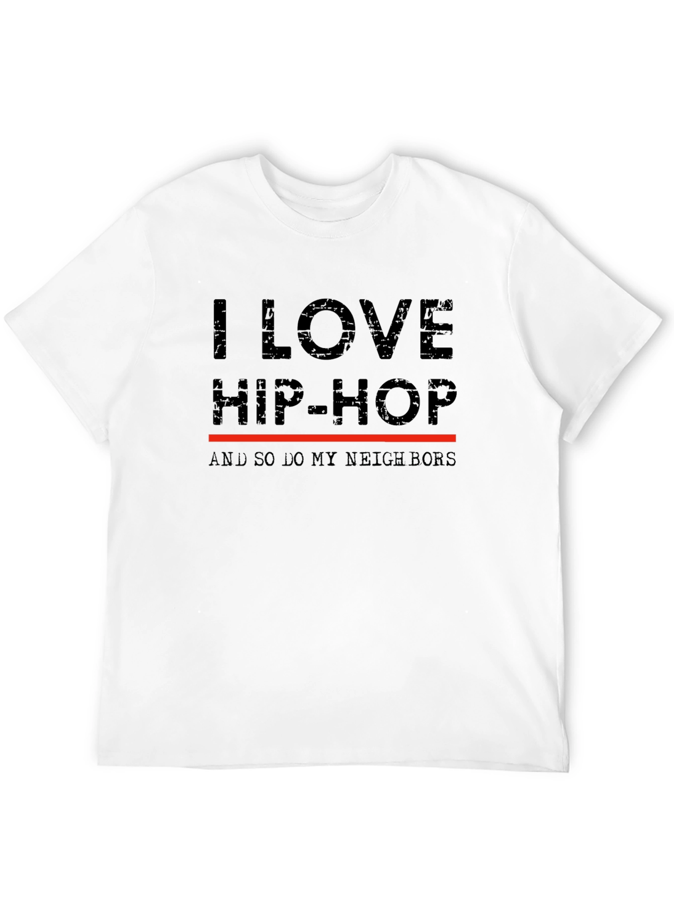 Black I Love Hip-Hop Tee - Funny Neighbor T-Shirt view 12