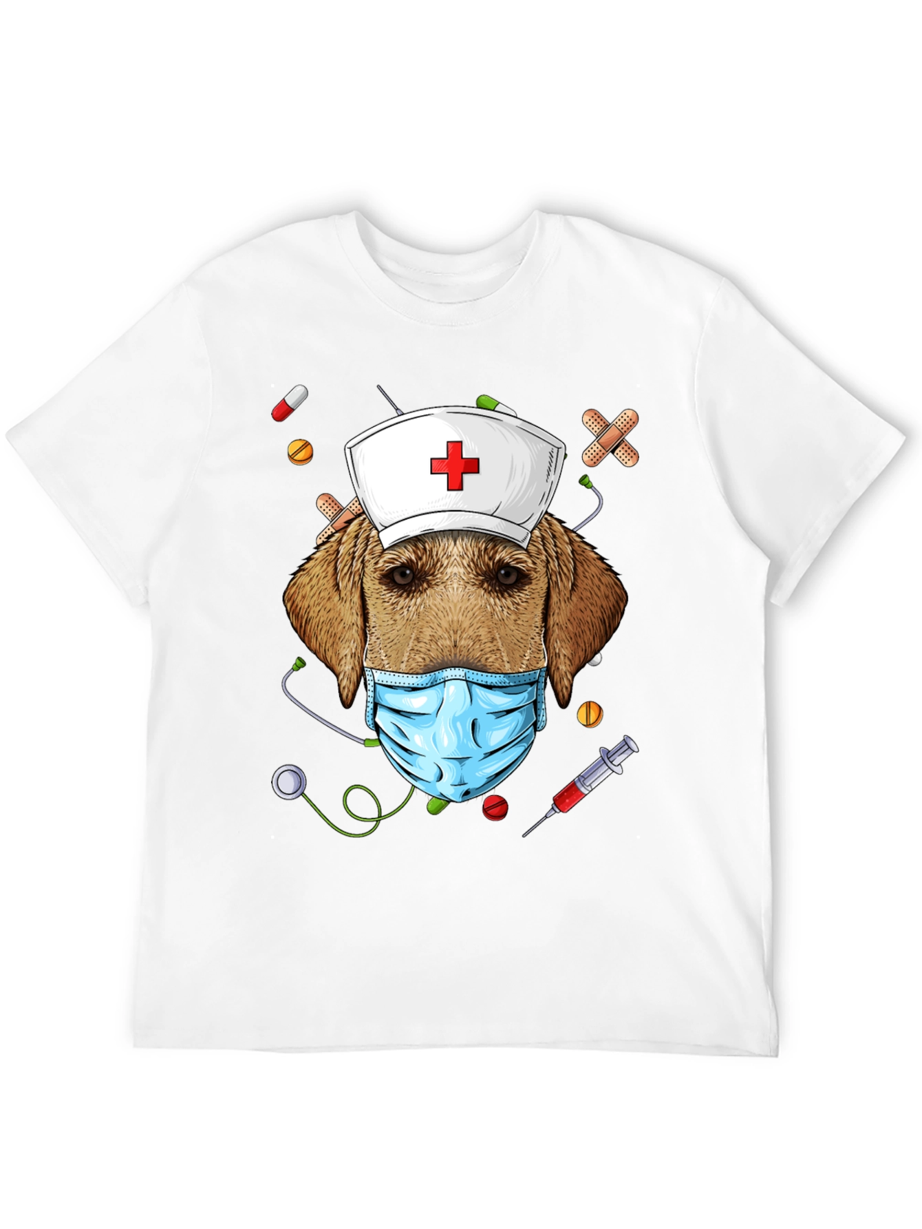 Black Dog Nurse Novelty Graphic T-Shirt view 12