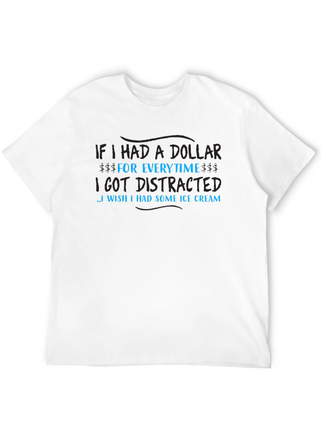 Black Distracted Ice Cream Graphic Tee view 12