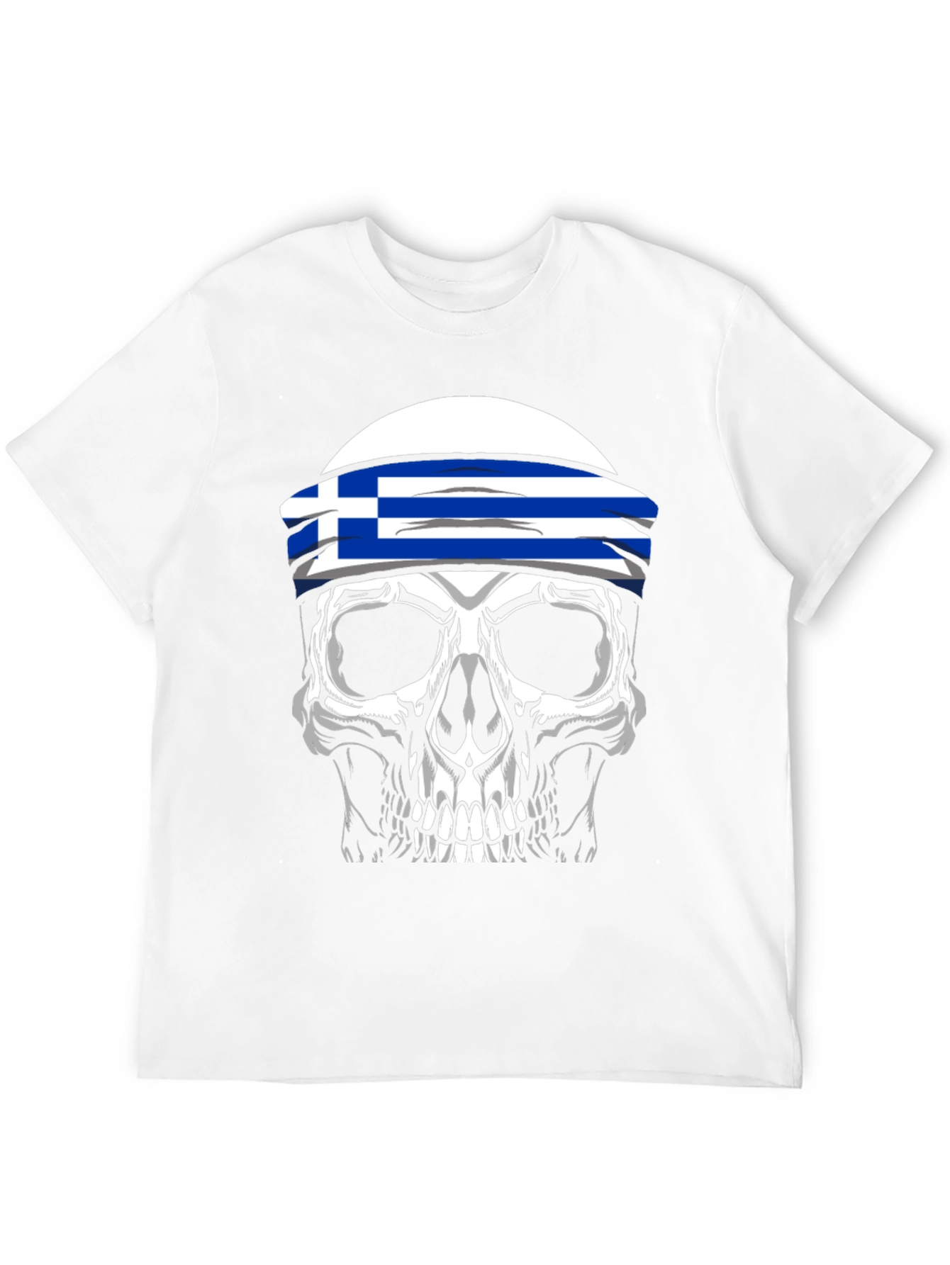Greek Flag Skull T-Shirt - 12