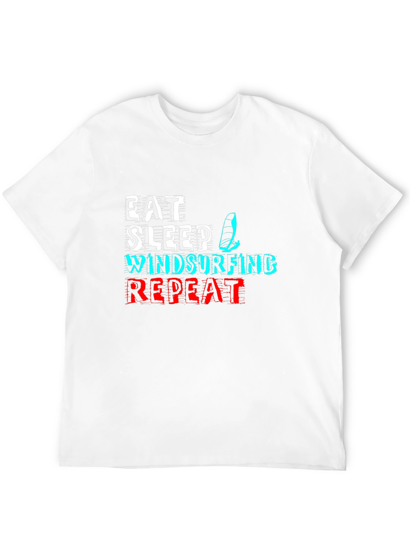 Black Eat Sleep Windsurfing Repeat T-Shirt view 12