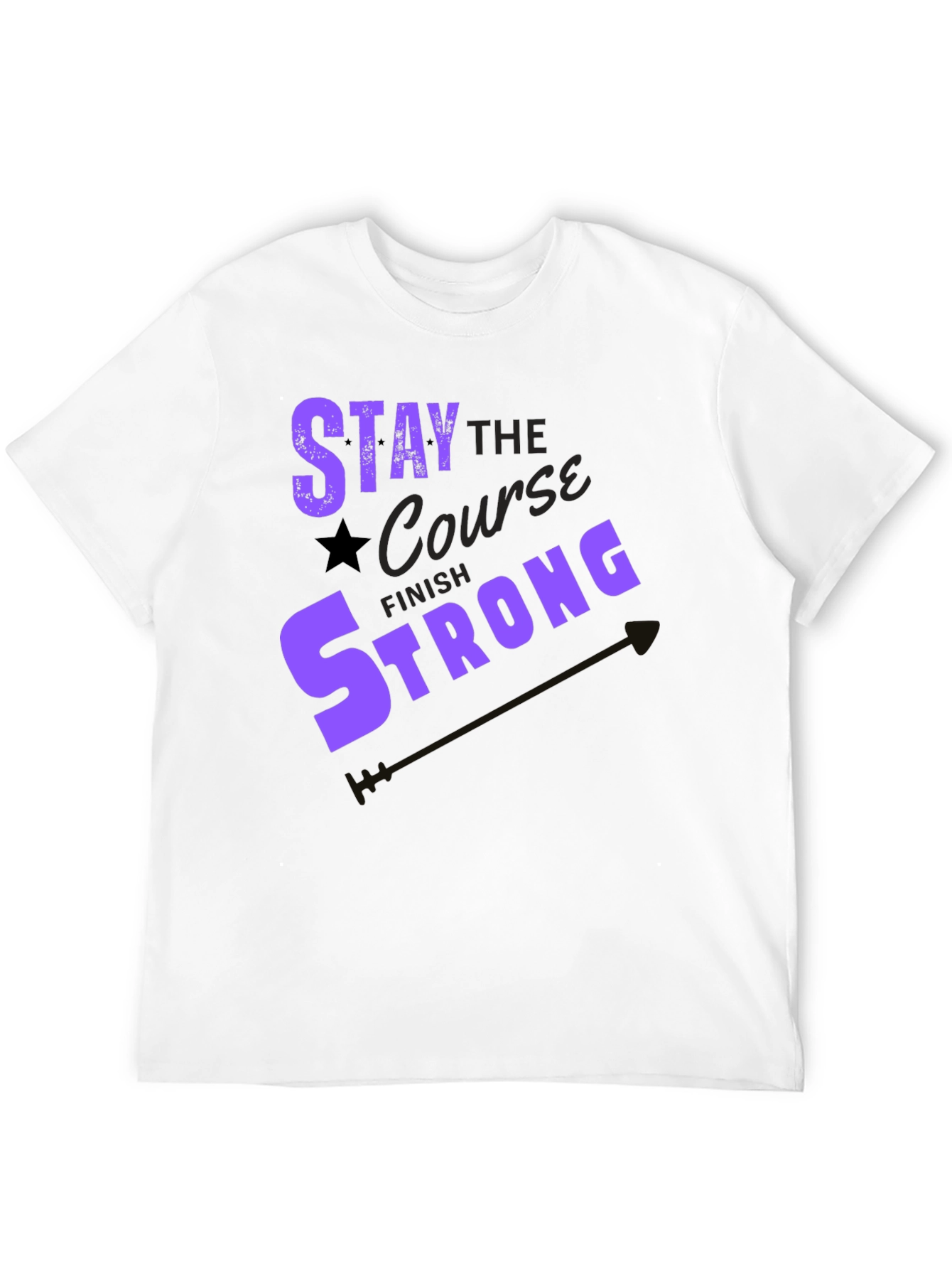 Black Stay the Course Graphic Tee - Motivation T-Shirt view 12