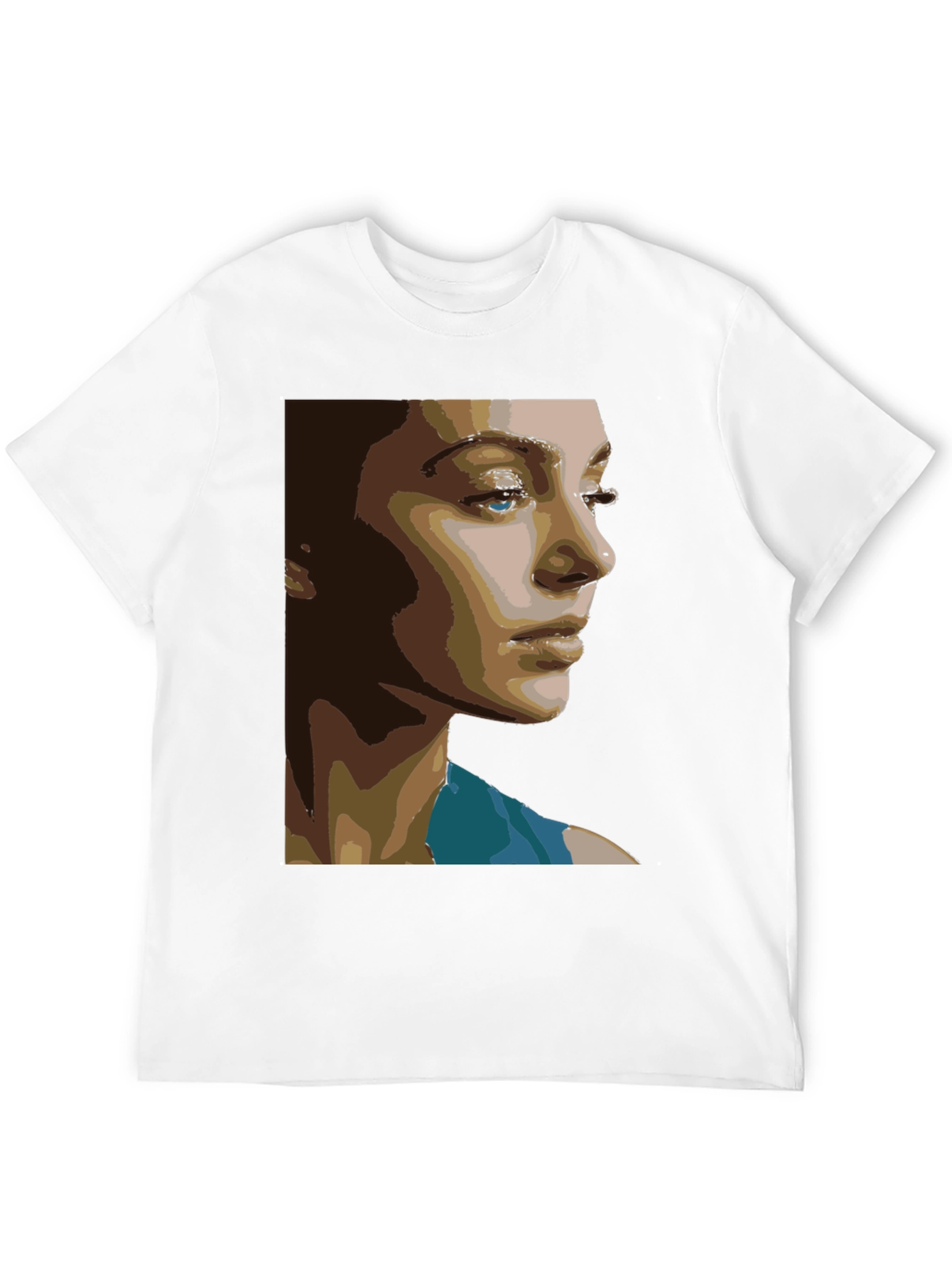 Black Abstract Portrait Graphic Tee - Unisex Black T-Shirt view 12