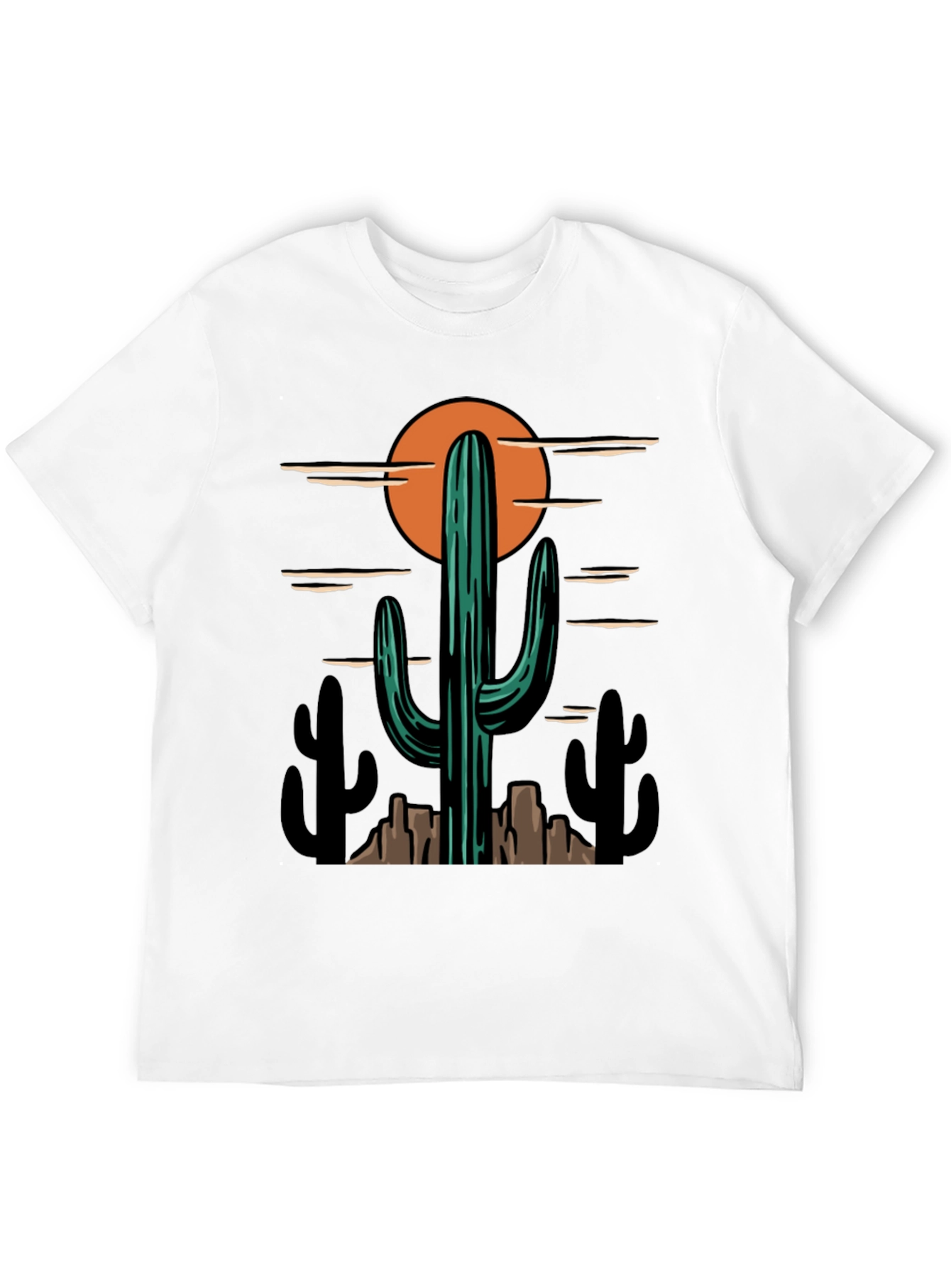 Black Desert Cactus Graphic Tee - Western Style Shirt view 12