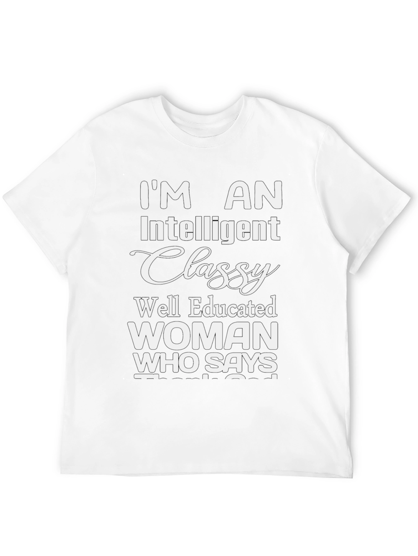 Black Intelligent Classy Woman Graphic Tee view 12