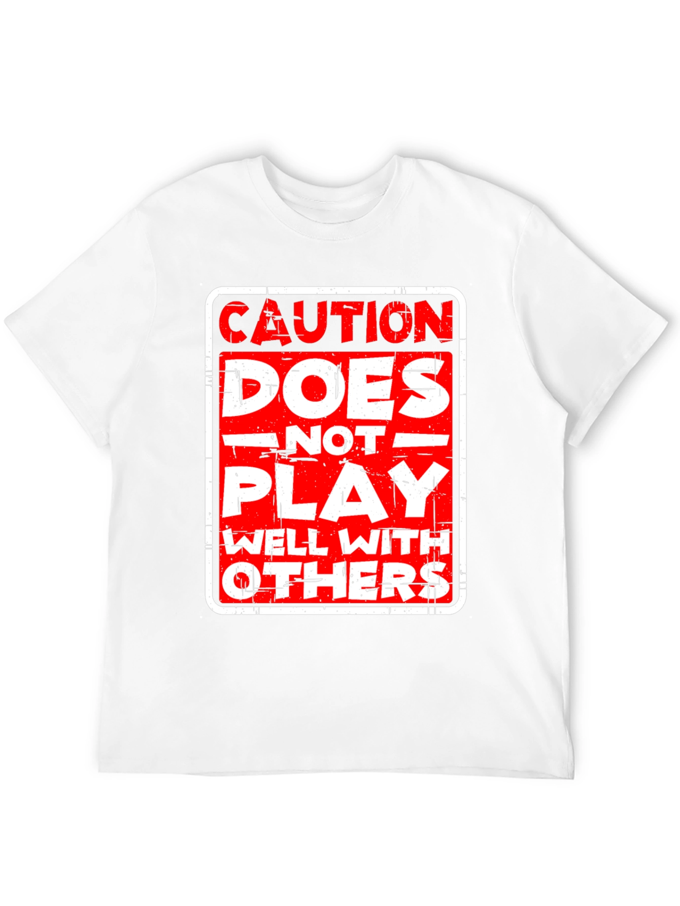 Black Caution: Does Not Play Well With Others T-Shirt view 12