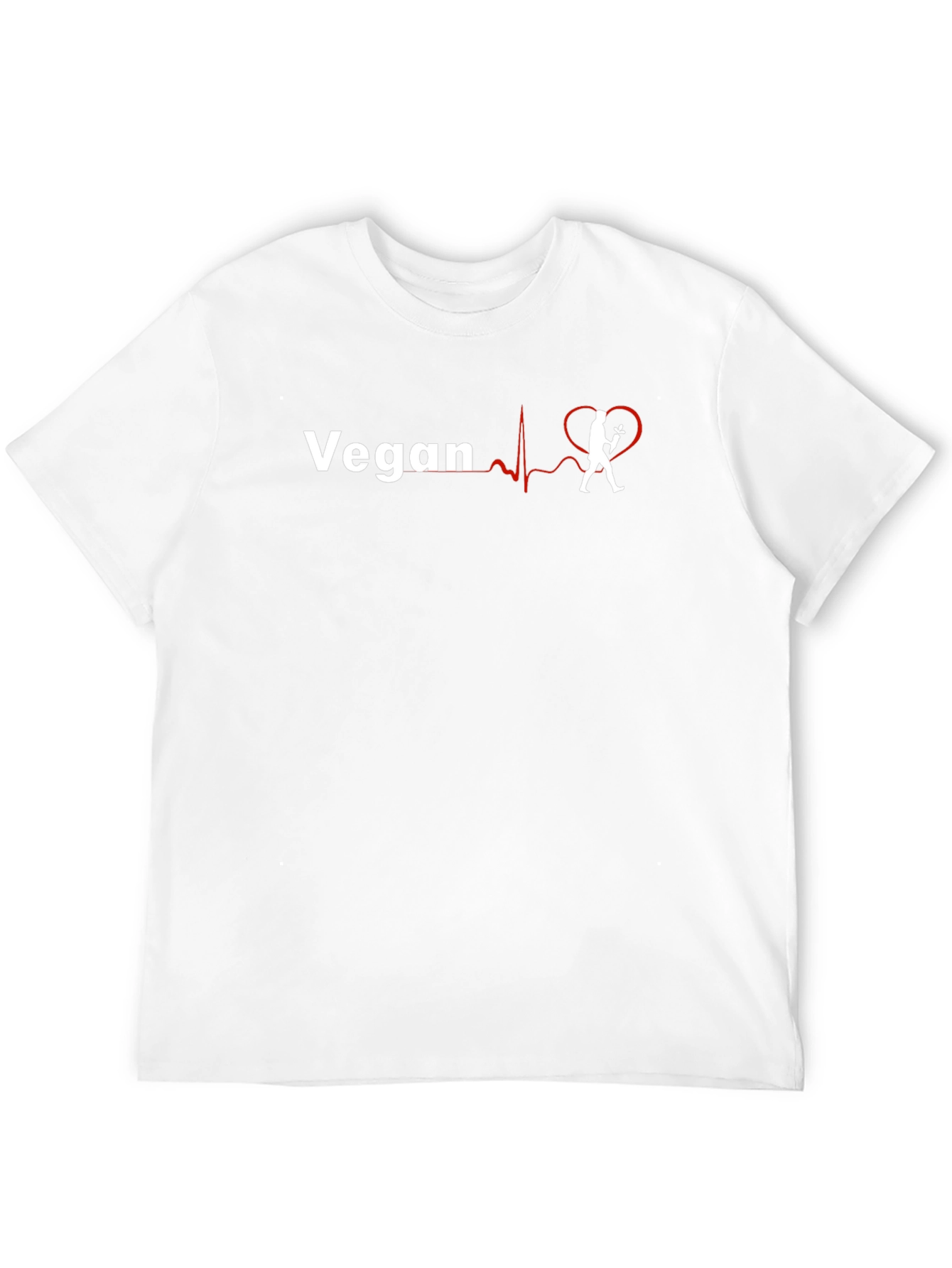 Black Vegan Heartbeat Graphic Tee - Unisex Black T-Shirt view 12