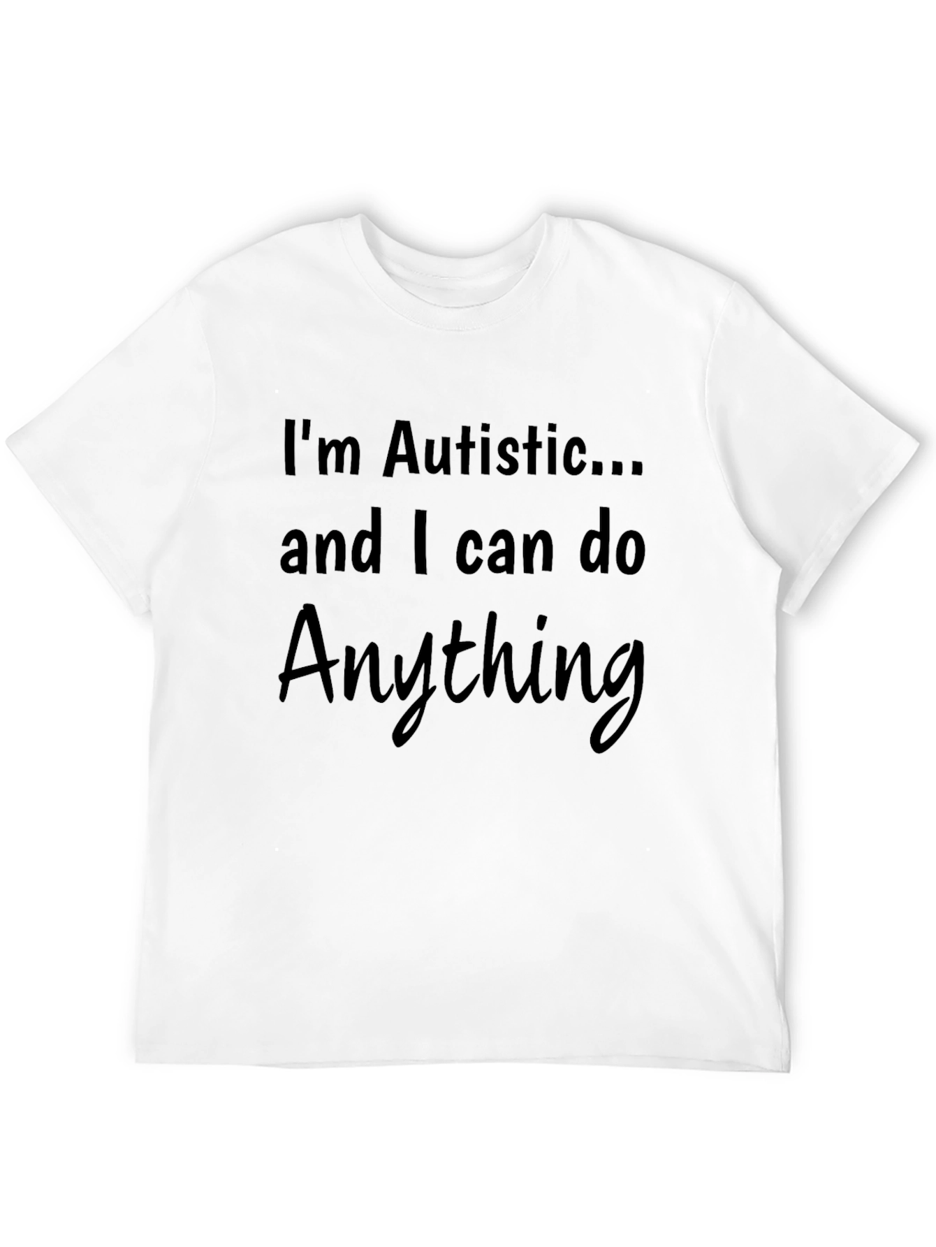 Autistic & Able T-Shirt - Black Cotton Graphic Tee - 12
