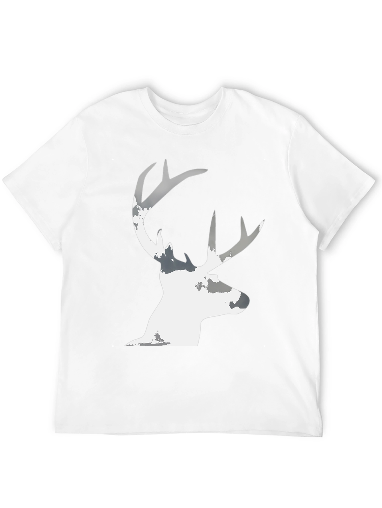 Black Men's Black T-Shirt with Deer Silhouette Graphic view 12