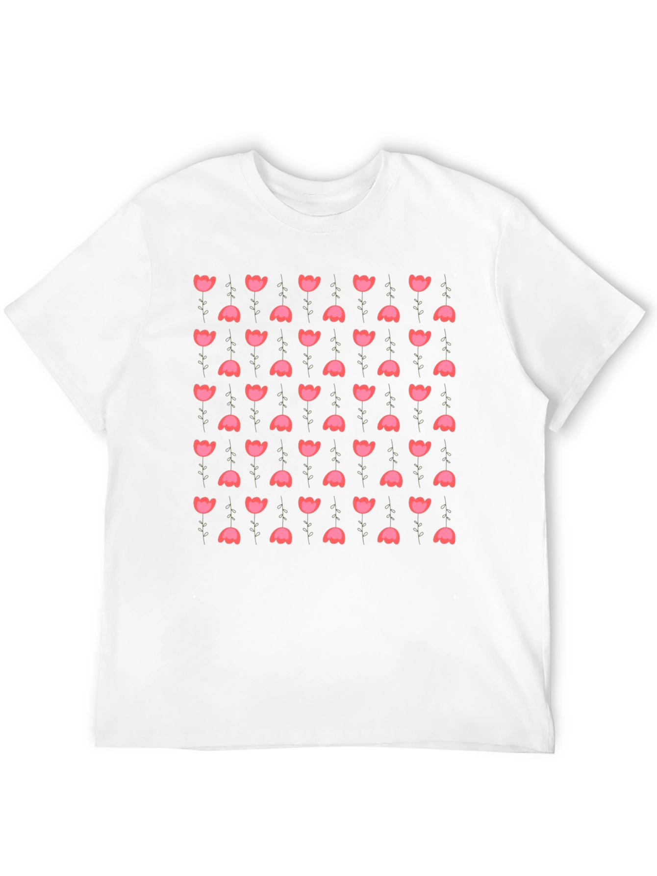 Black Floral Pattern Black T-Shirt view 12