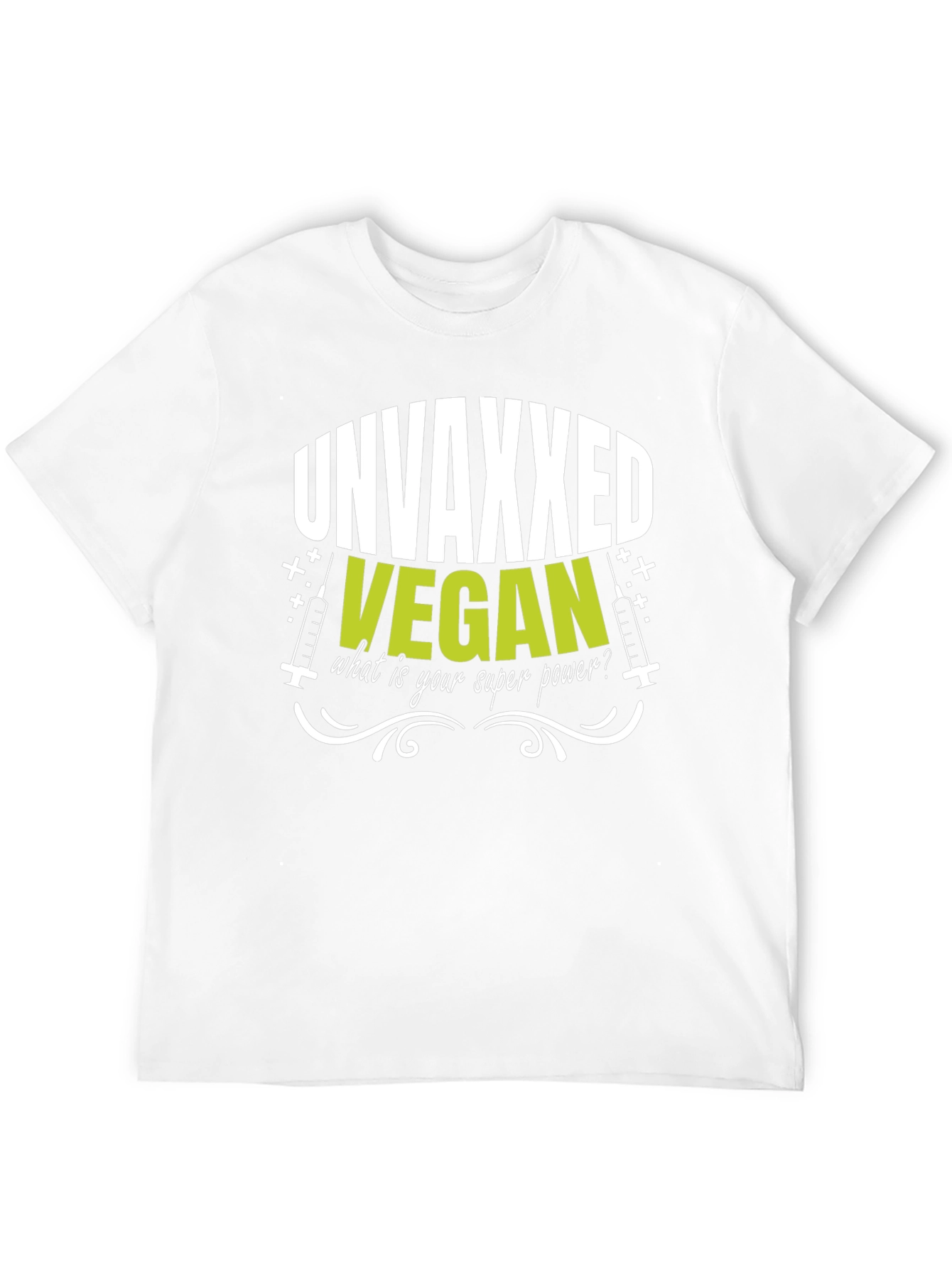 Black Unvaxxed Vegan Superpower T-Shirt view 12