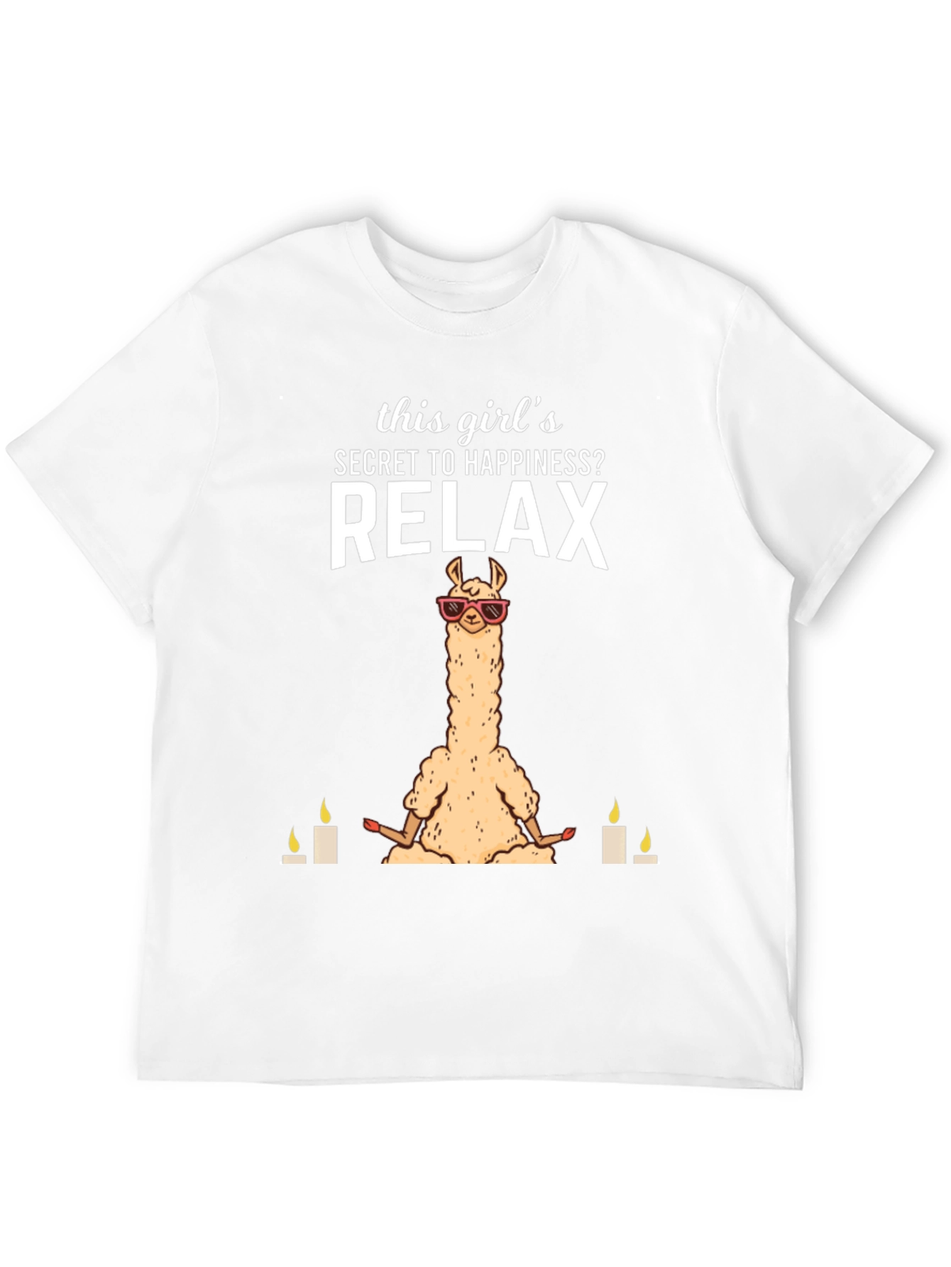 Black Relax Llama T-Shirt - Meditation & Happiness view 12