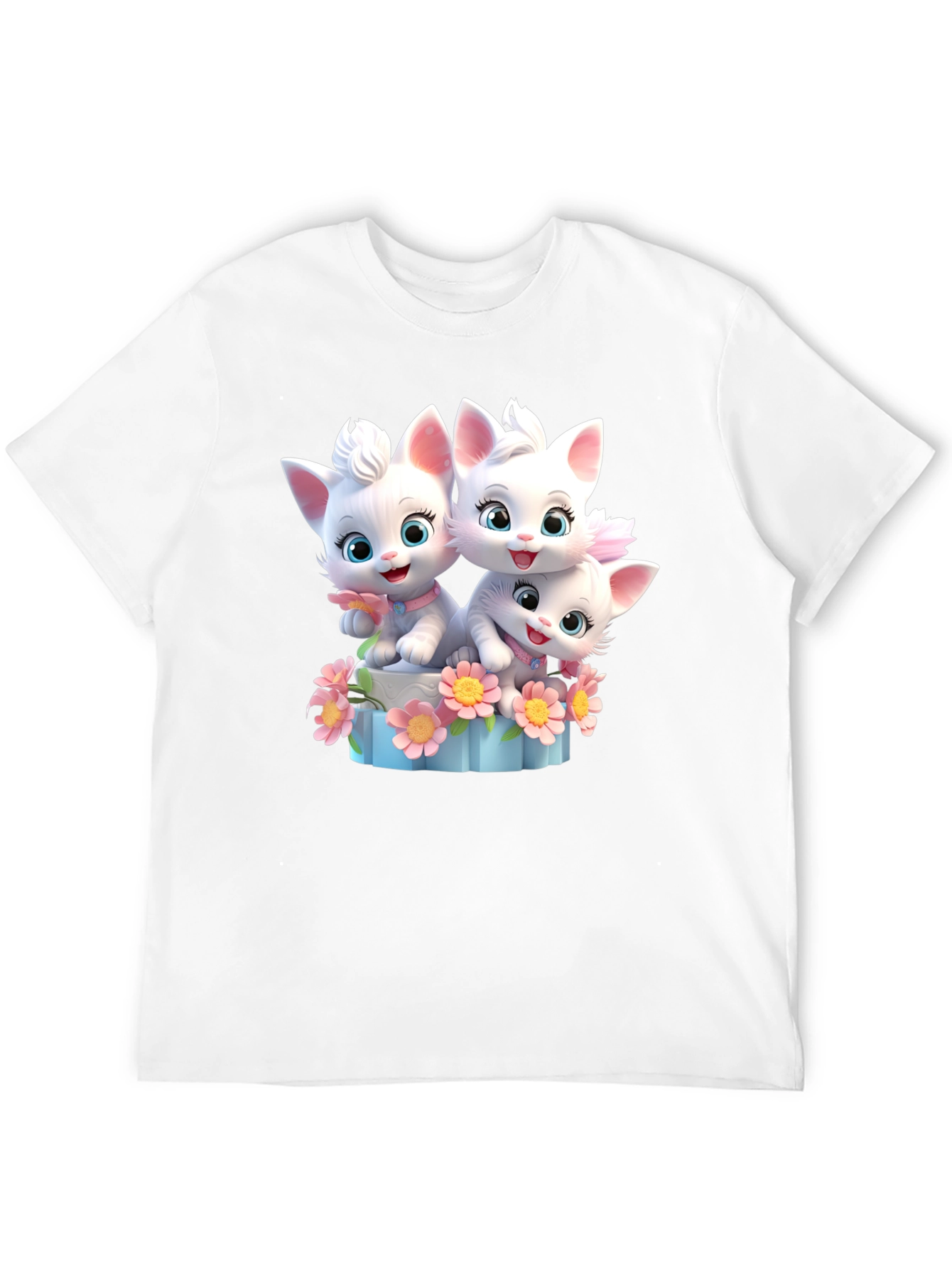 Black Cute Cats Black T-Shirt view 12