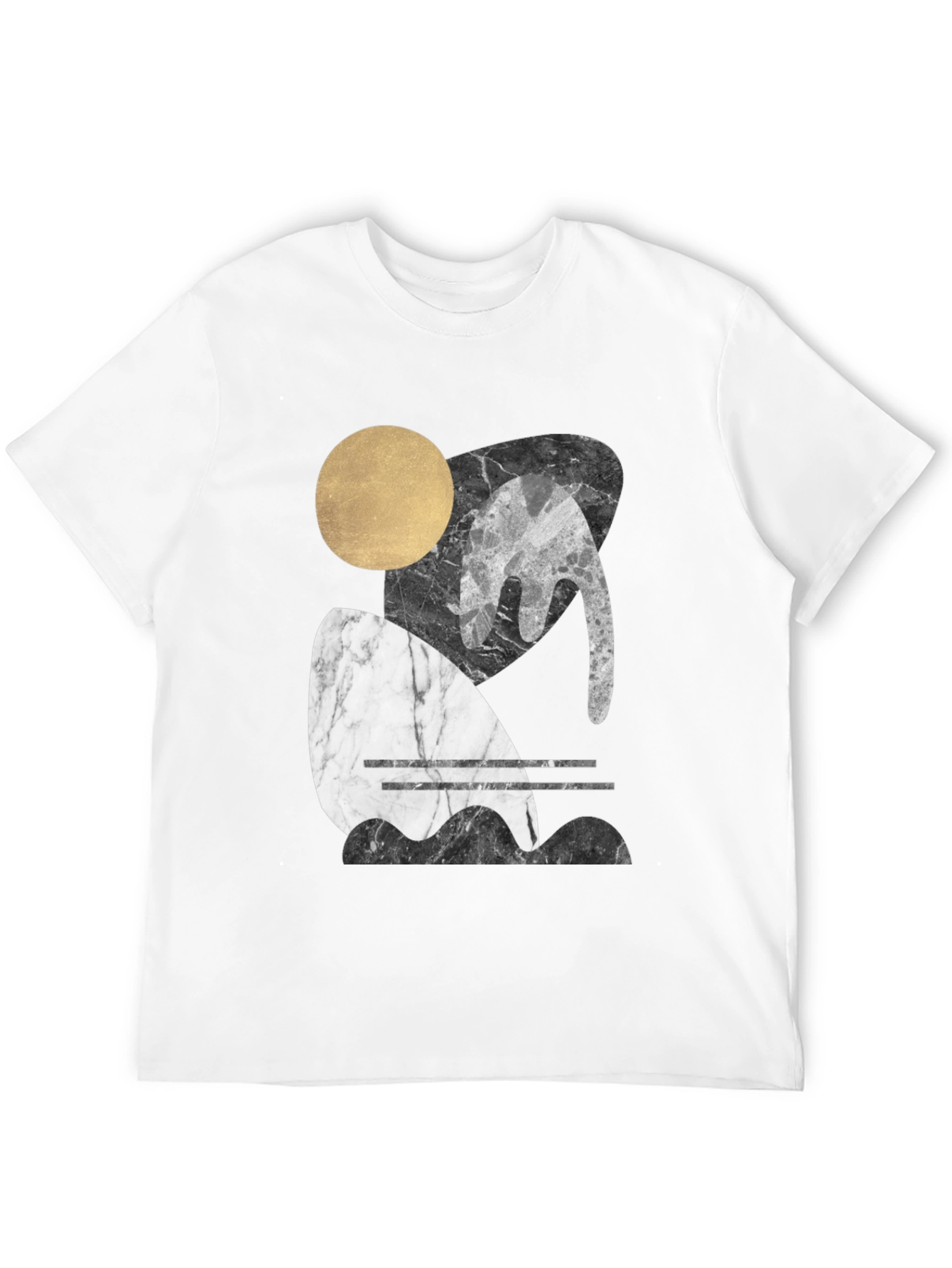 Black Modern Abstract Graphic T-Shirt view 12