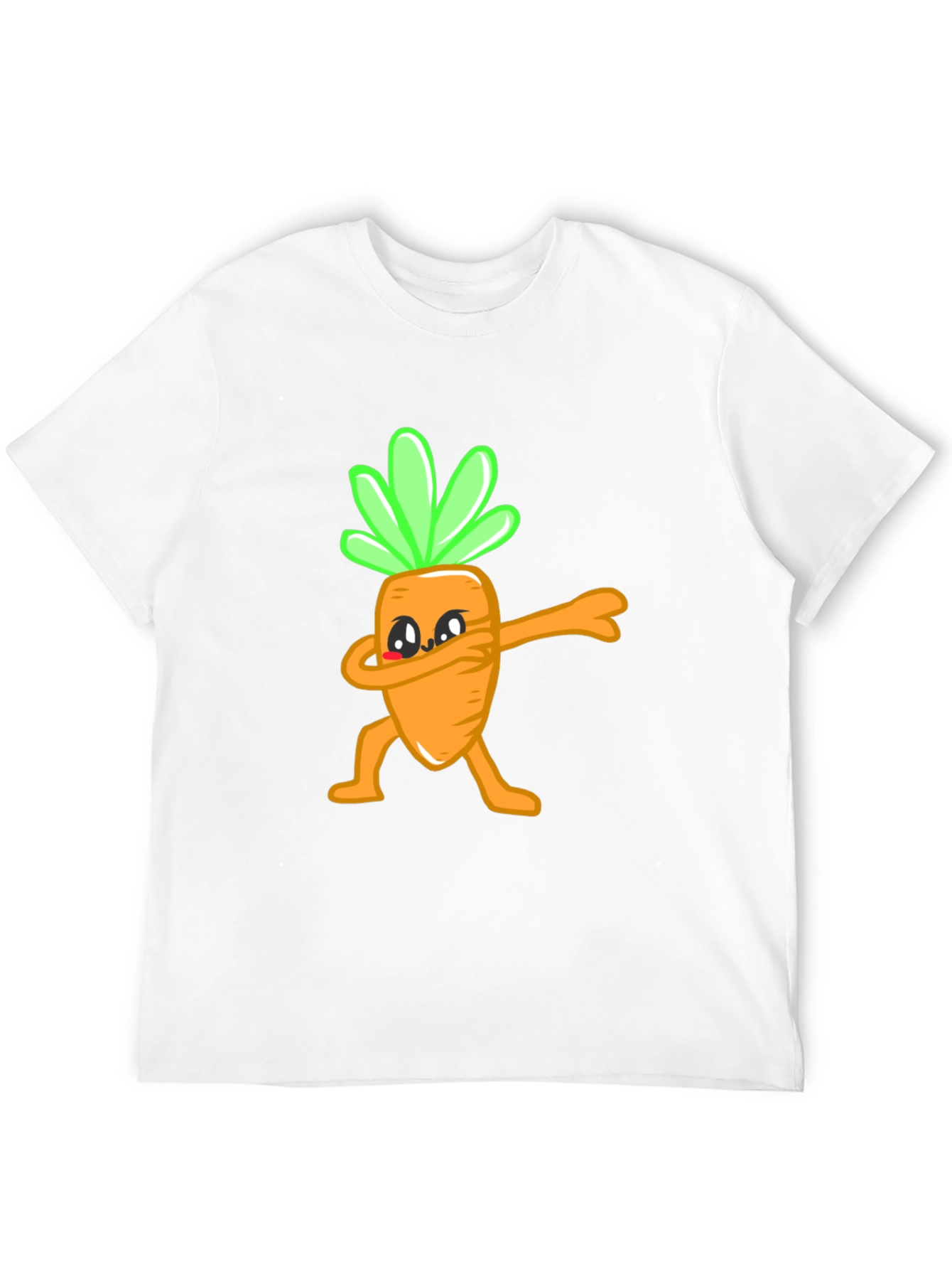 Black Funny Dabbing Carrot Graphic Tee - Black Cotton T-Shirt view 12