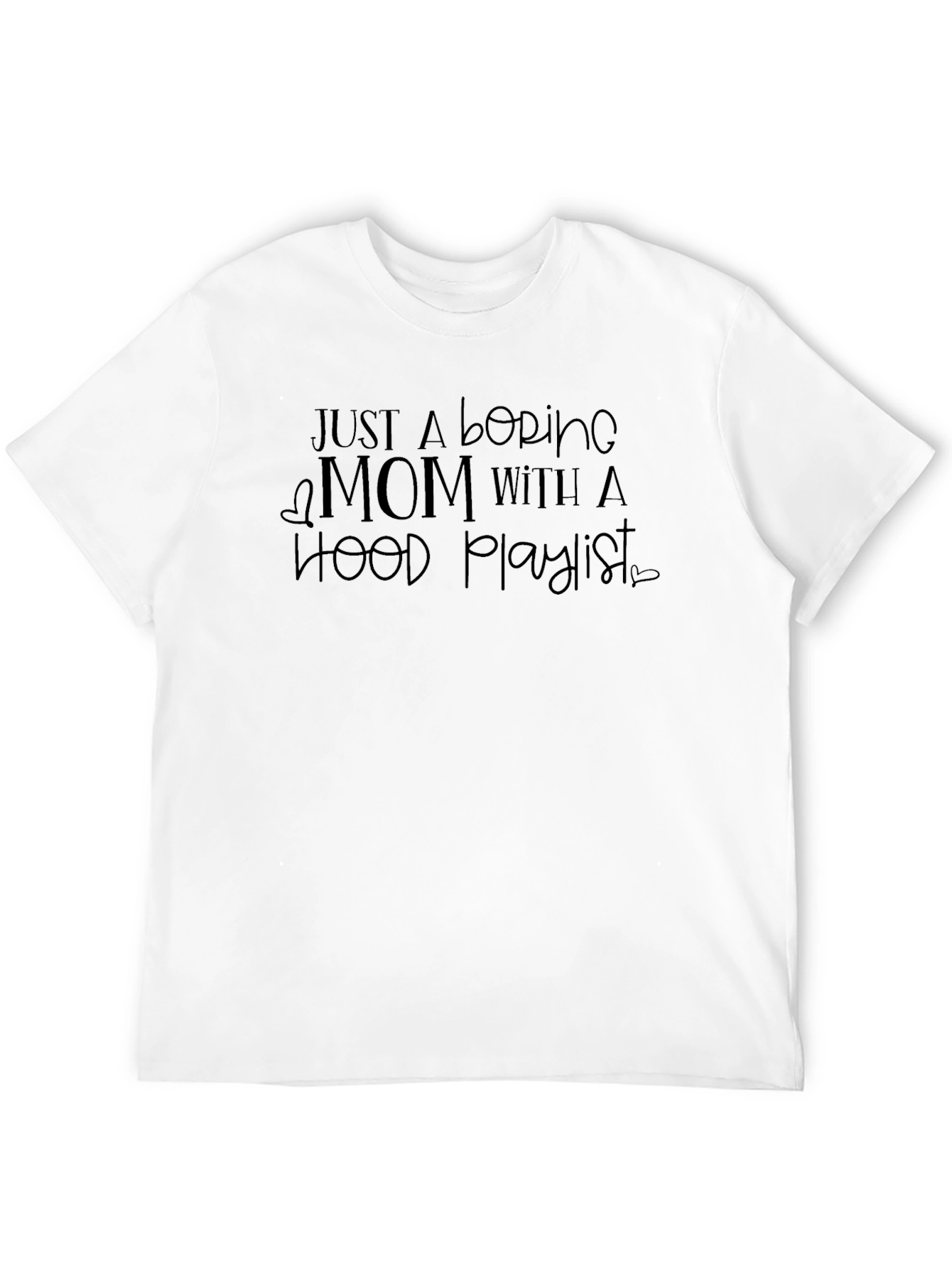 Black Boring Mom with a Hood Playlist Tee view 12