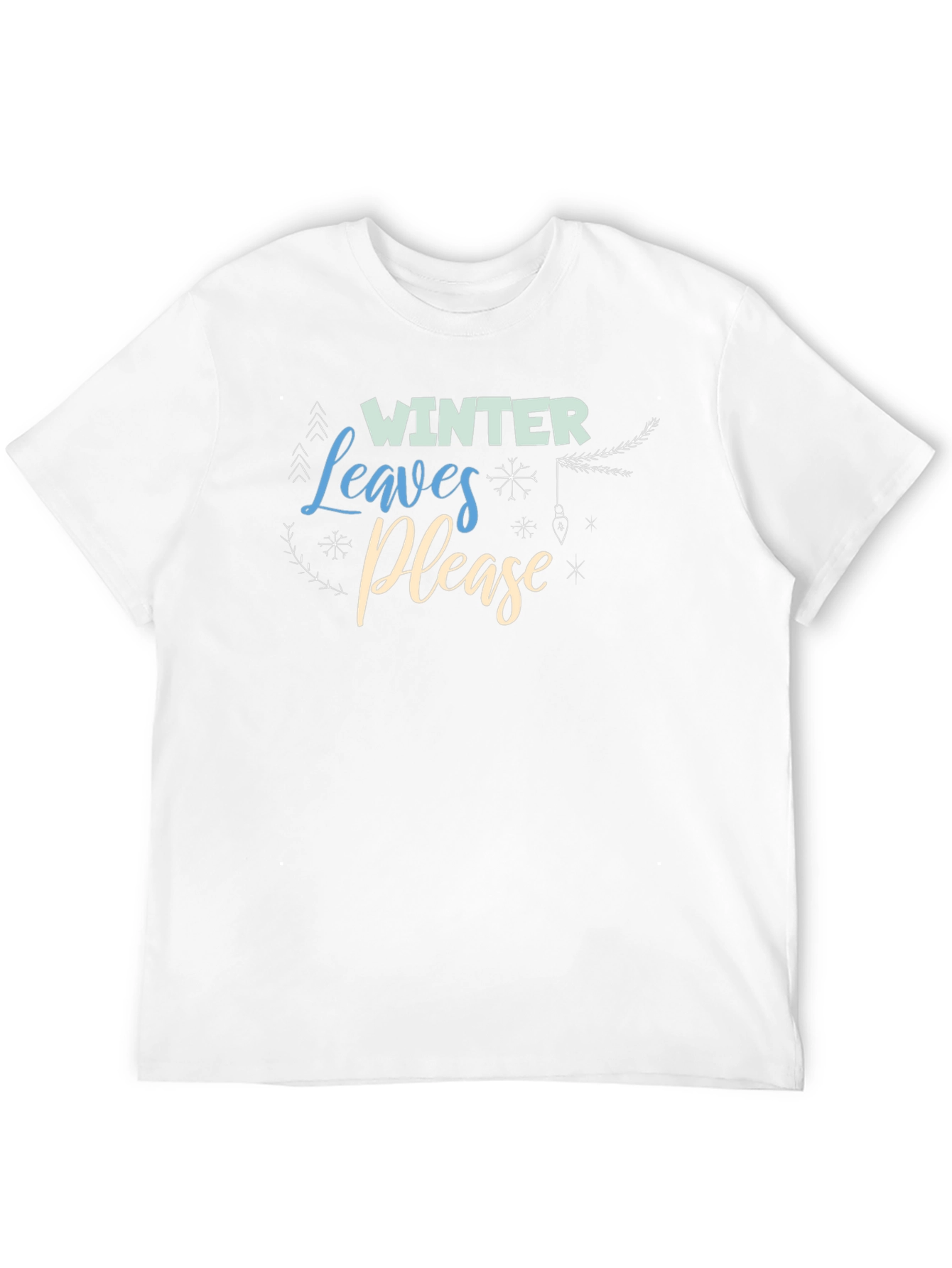 Black Winter Leaves Please Black Graphic Tee view 12
