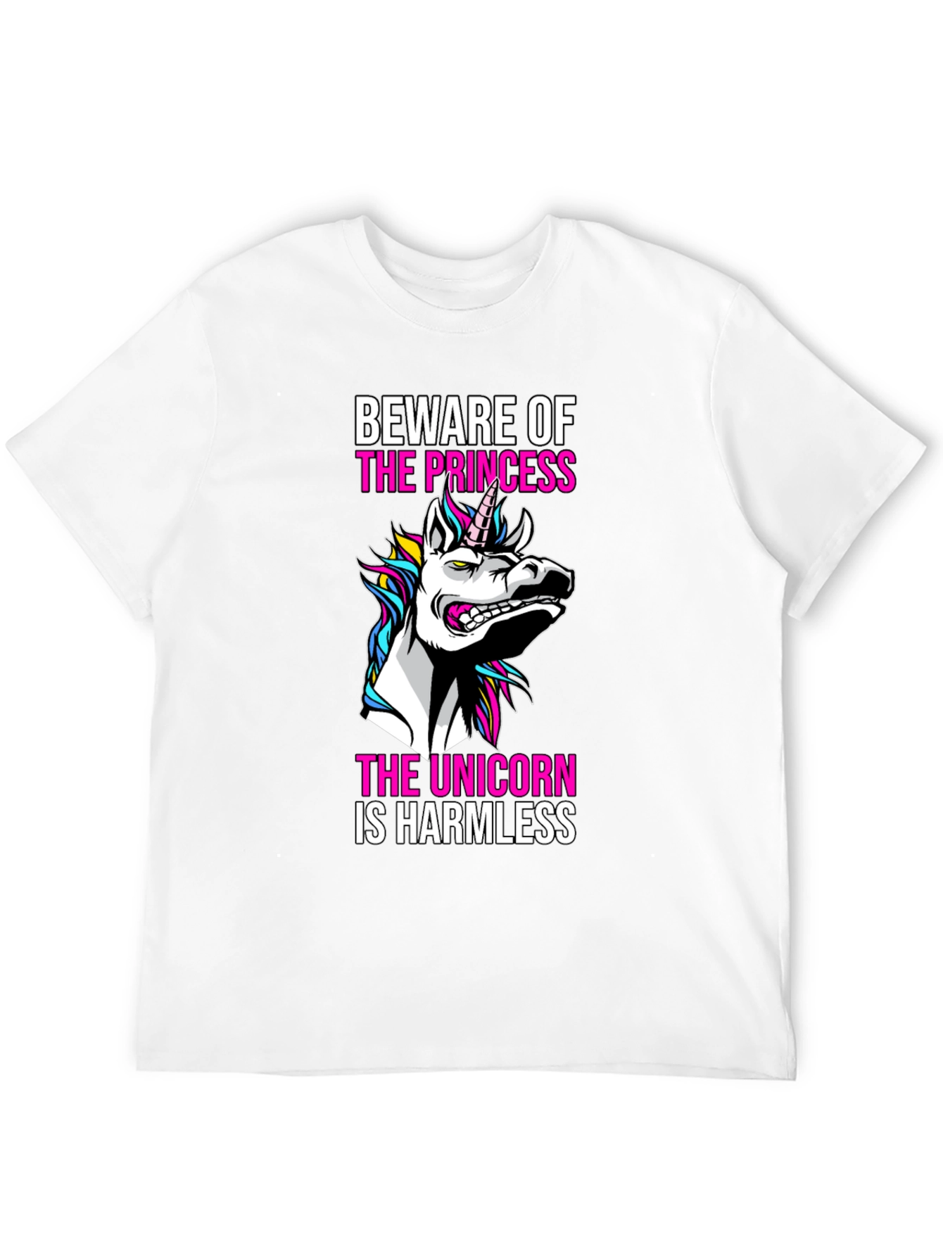 Black Beware the Princess, Unicorn T-Shirt view 12