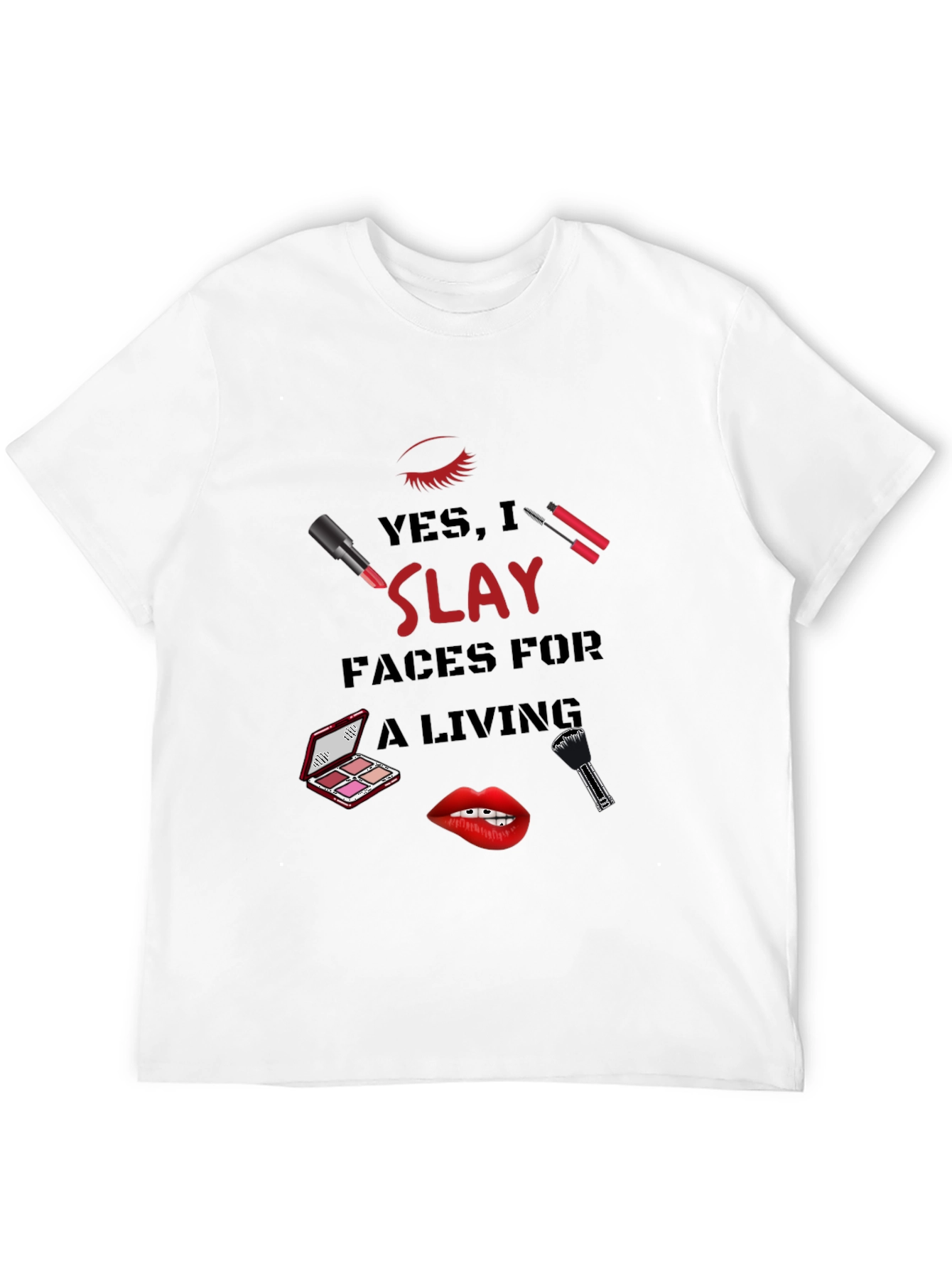 Black Slay Faces Graphic Tee - Makeup Artist T-Shirt view 12