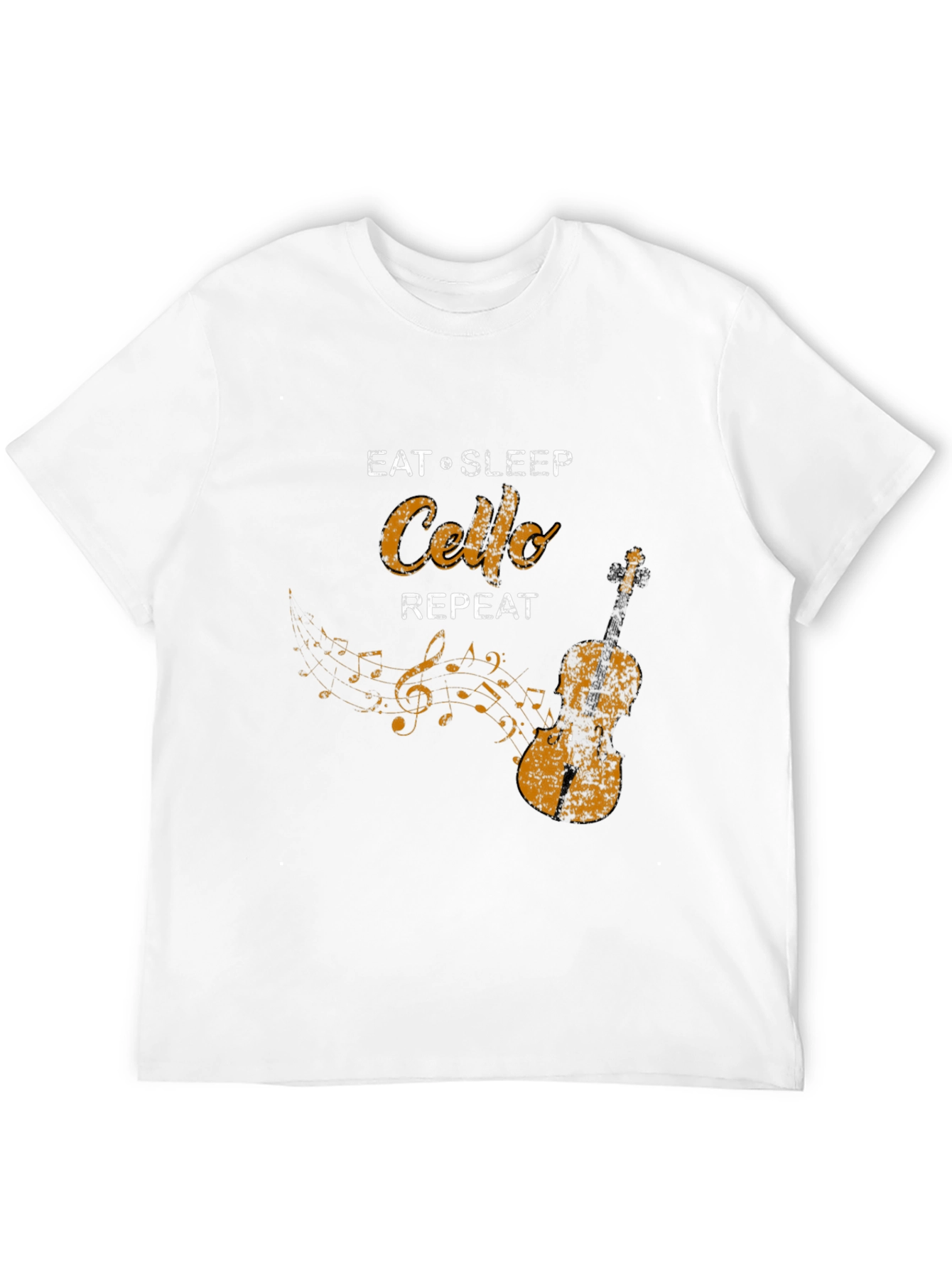 Black Eat Sleep Cello Repeat Black T-Shirt view 12