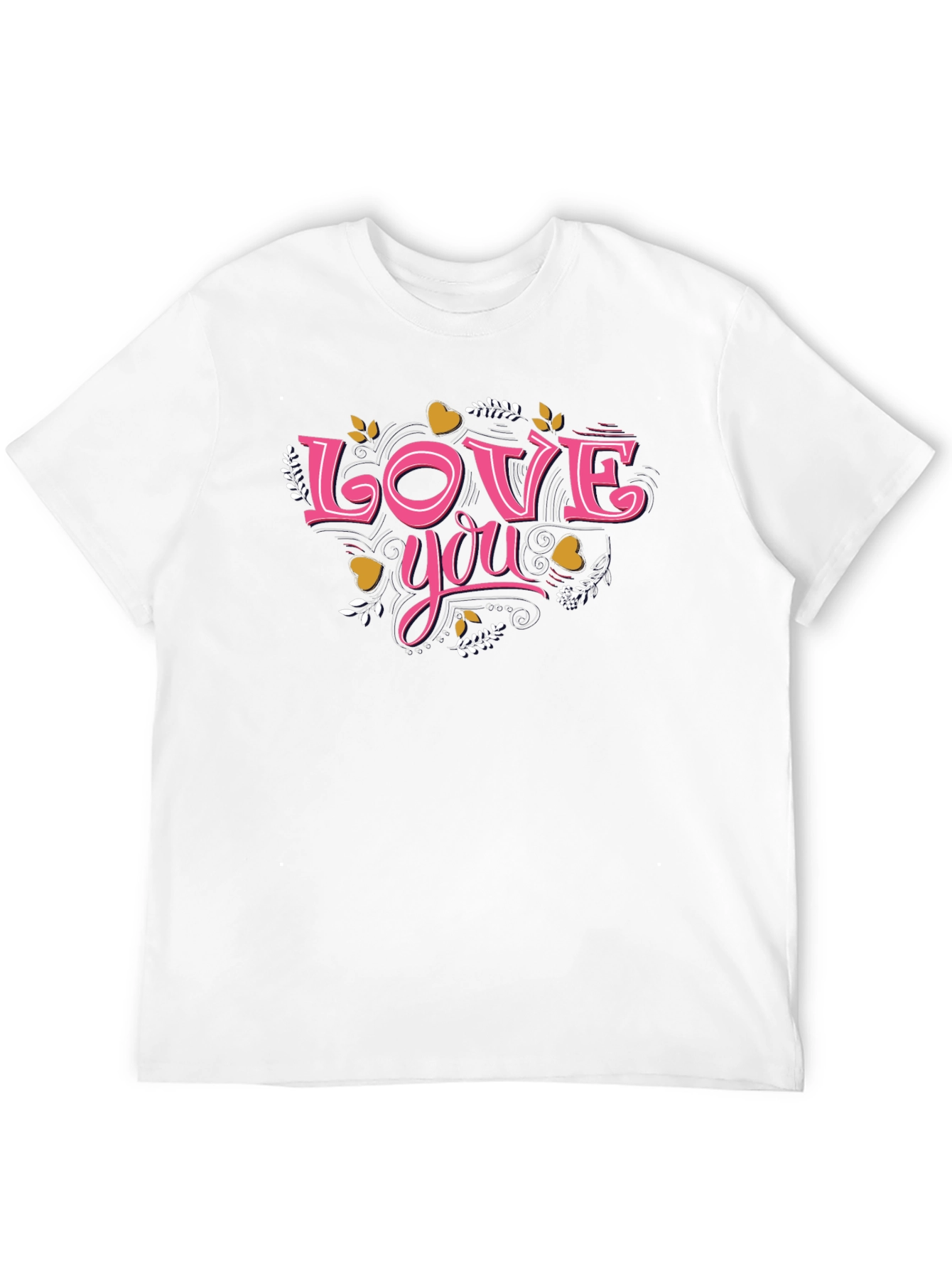Black Love You Valentine's Day Black Graphic T-Shirt view 12