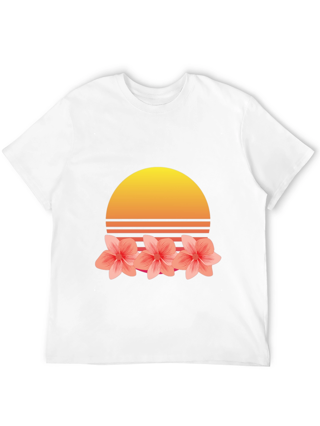 Black Retro Sunset Floral T-Shirt view 12