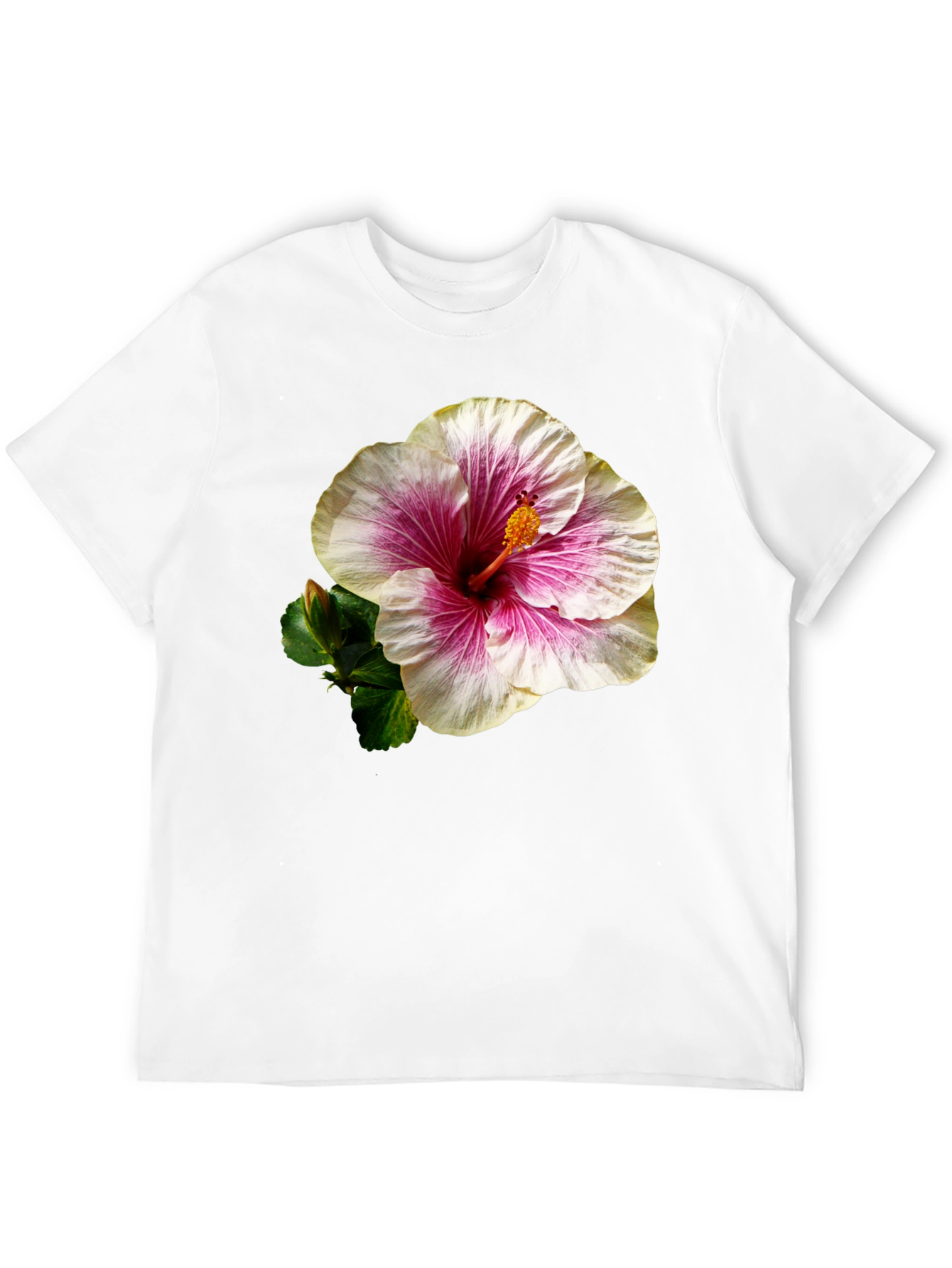 Black Hibiscus Flower Black T-Shirt view 12