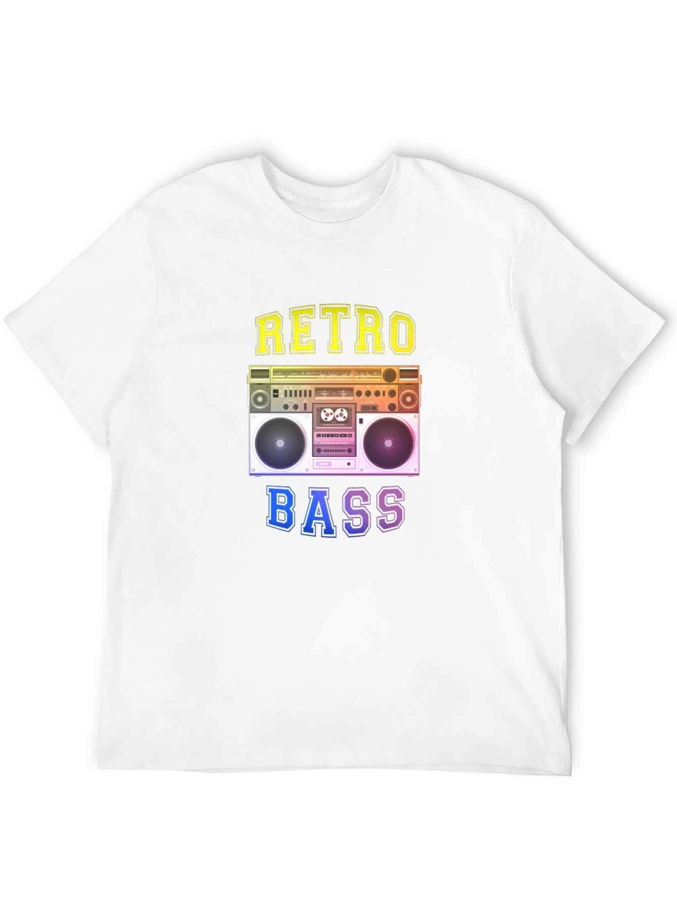 Black Retro Bass Graphic Tee - Vintage Boombox Design view 12