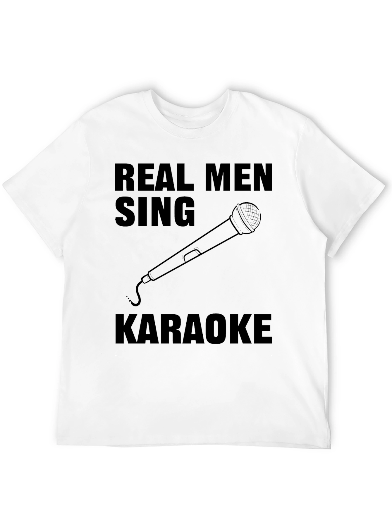 Black Real Men Sing Karaoke Graphic Tee - Black view 12